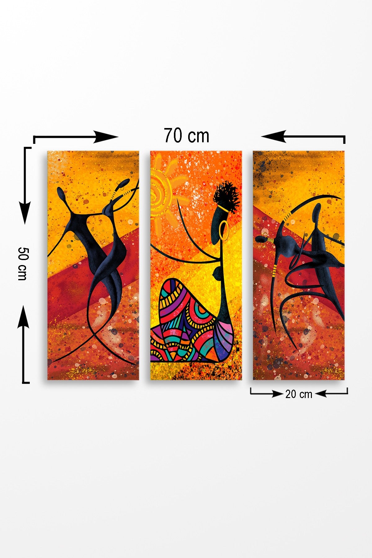 Conjunto de pinturas decorativas elegantes em MDF (3 peças), 20 x 50 cm cada | 100% MDF, 3 mm de espessura | Perfeito para decoração de casa e estética moderna, tamanho total: 70 x 50 cm