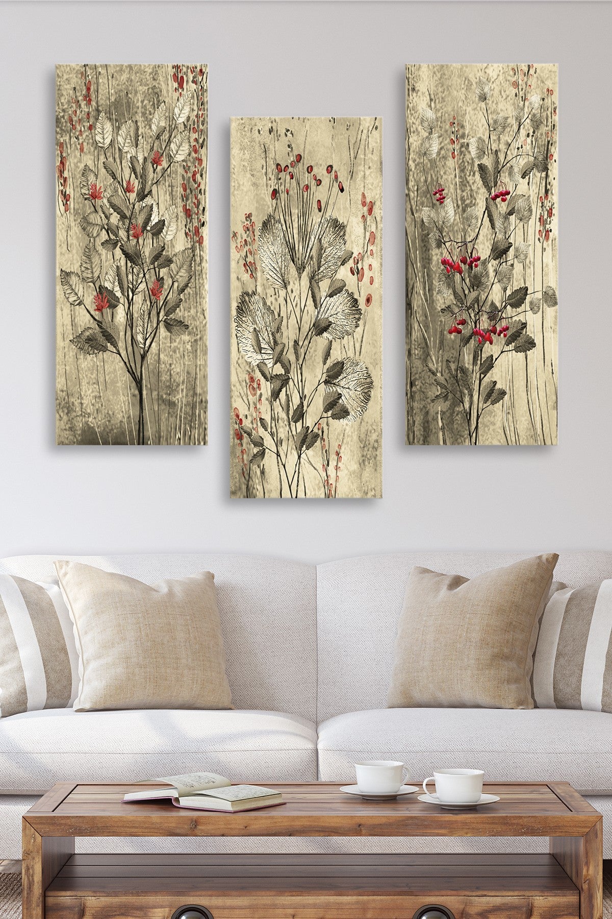 Conjunto de pinturas decorativas em MDF – 20 x 50 cm cada – 100% MDF – 3 mm de espessura