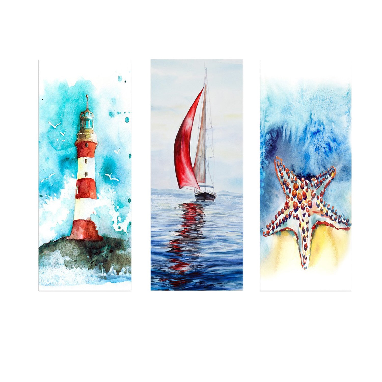 Conjunto de pinturas decorativas em MDF – 20 x 50 cm cada – 100% MDF