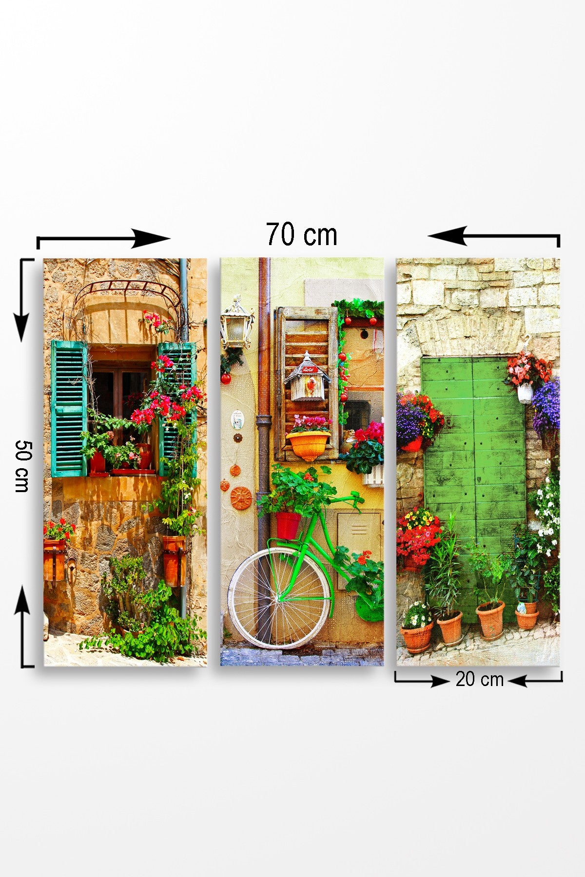 Quadro Decorativo em MDF (3 peças) – 20 x 50 cm cada – 100% MDF – 3 mm de espessura