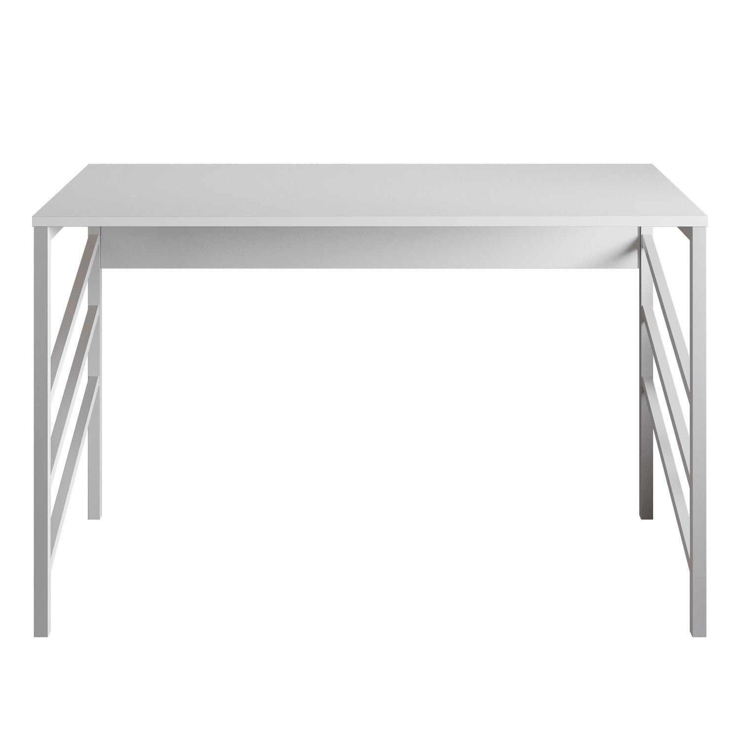Secretária de Estudo/Escritório Escandinava, Branca, 120 x 60 x 75 cm | Painel de Partículas 100% Revestido em Melamina, 18 mm de Espessura, Pernas de Metal Resistente | Perfeita para Casa e Escritório Modernos