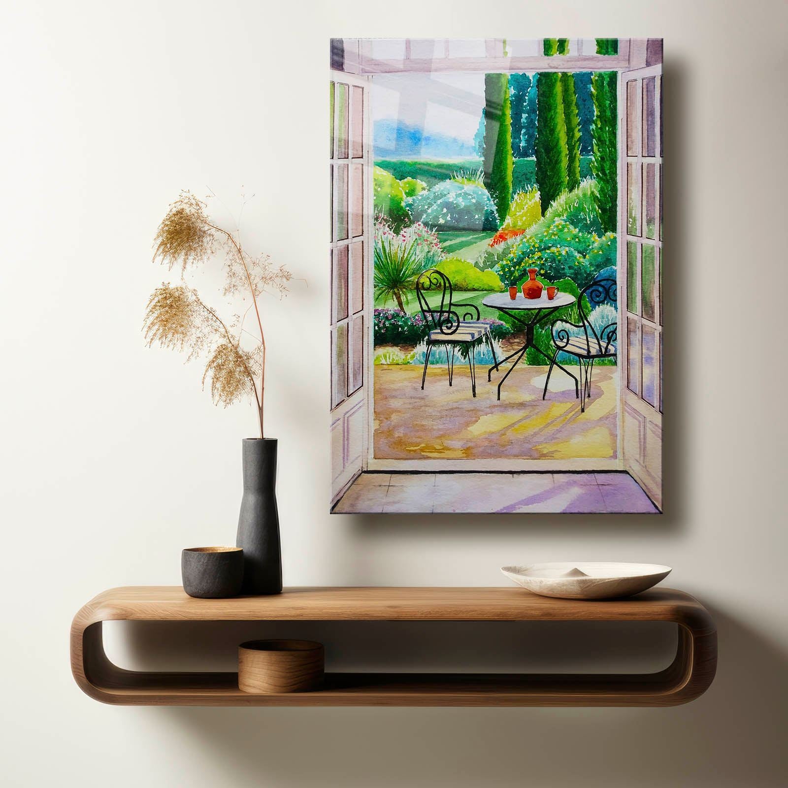 Quadro Decorativo em Vidro Temperado 4 mm (35 x 50 cm), Multicolor, Impressão UV – Camtbl-031