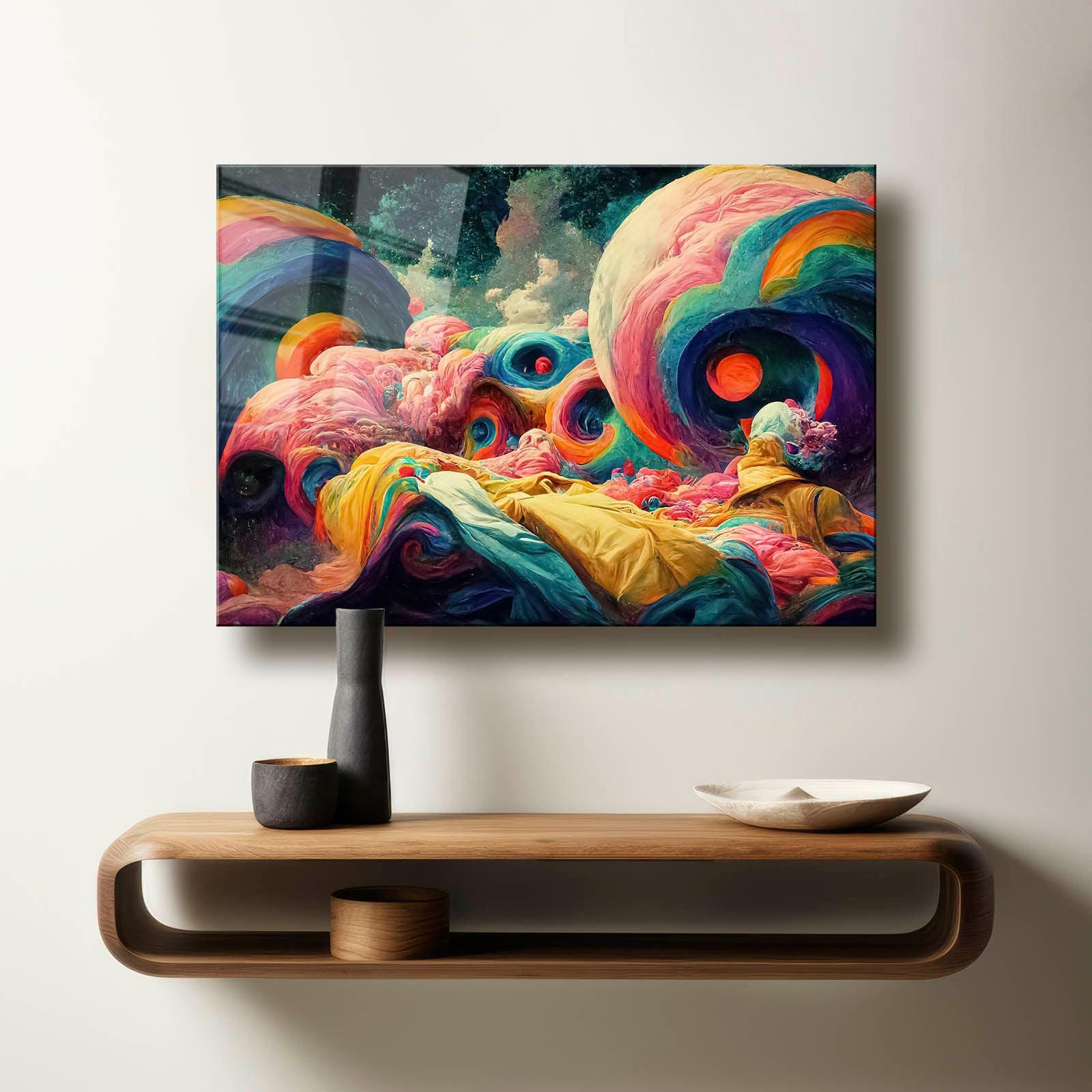 Quadro Decorativo em Vidro Temperado 30 x 40 cm Multicolor, Impressão UV, 4 mm – Camtbl-044