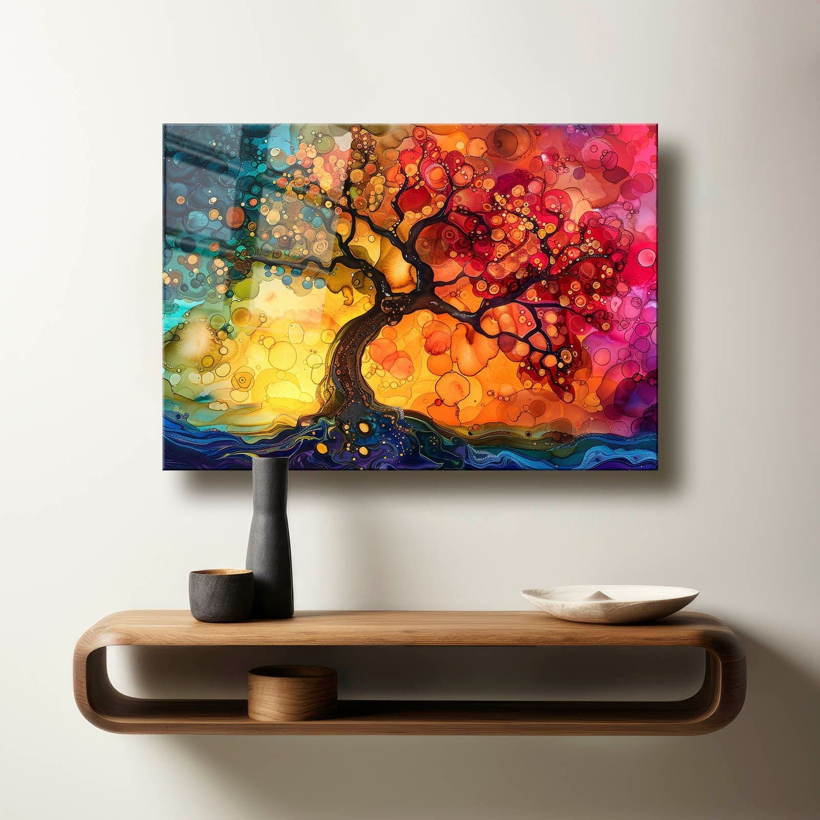 Quadro Decorativo em Vidro Temperado 35 x 50 cm Multicolor – Impressão UV, 4 mm – Camtbl-060