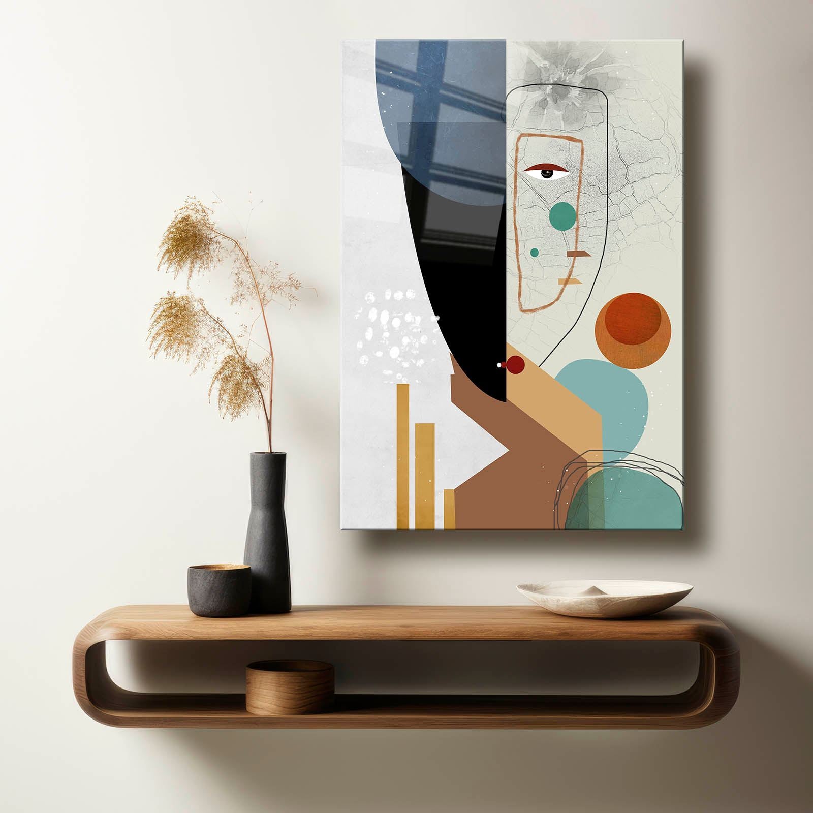 Quadro Decorativo em Vidro Temperado 35x50 cm – Multicolor, Impressão UV (4 mm) | Camtbl-082