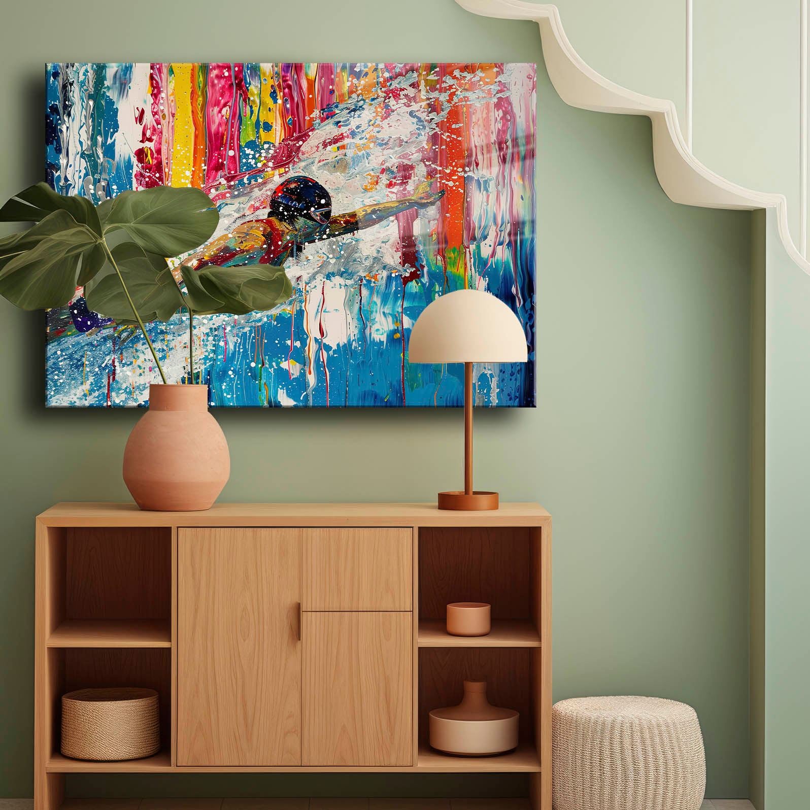 Quadro Decorativo em Vidro Temperado 4 mm (35 x 50 cm) Multicolor com Impressão UV