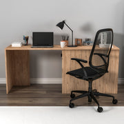Secretária de Estudo – 180cm x 73,8cm x 47cm – Pinheiro Atlântico e Antracite – Aglomerado revestido de melamina