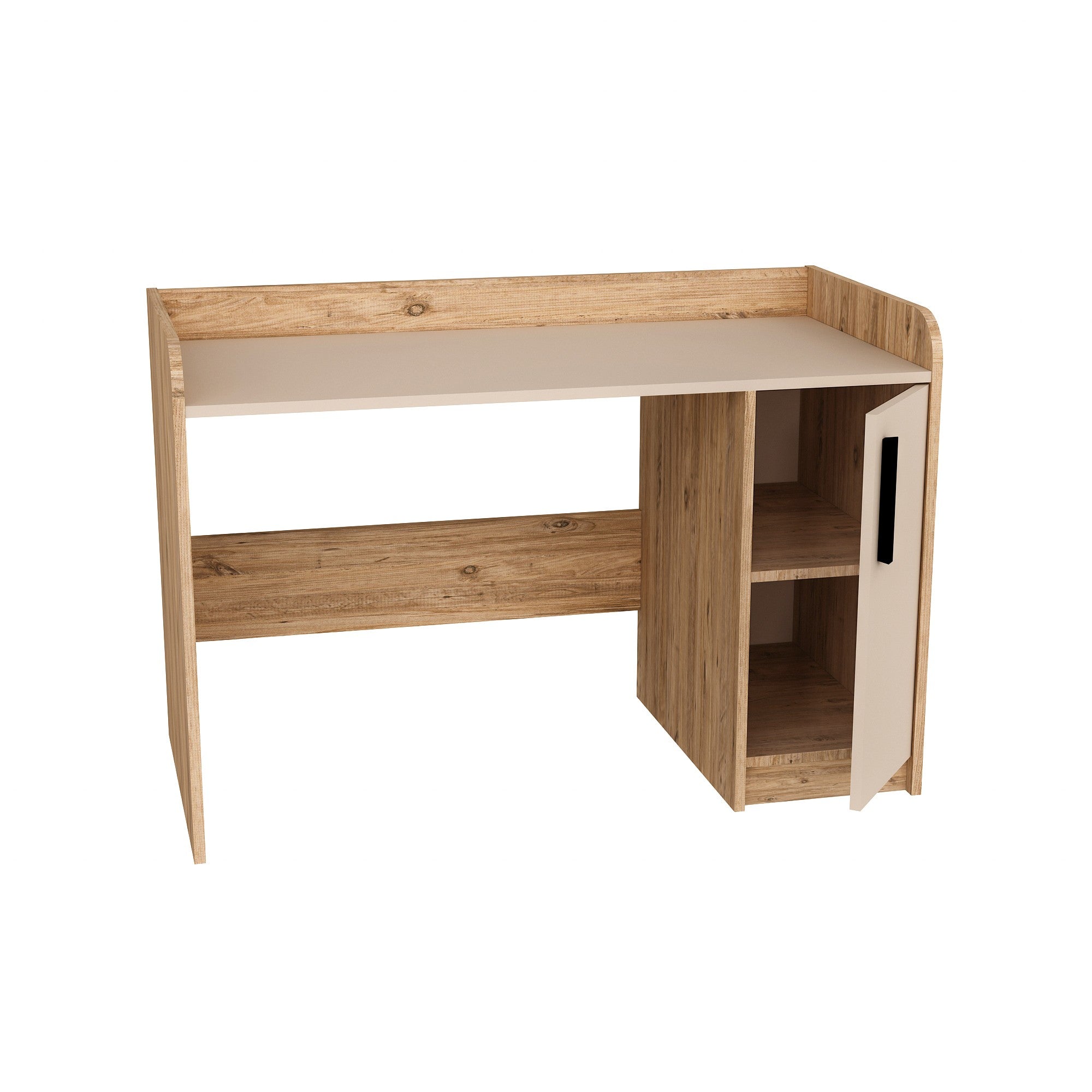 Secretária de Estudo – 123,6 cm x 83 cm x 23,6 cm – Bege e Pinheiro Atlântico – MDF