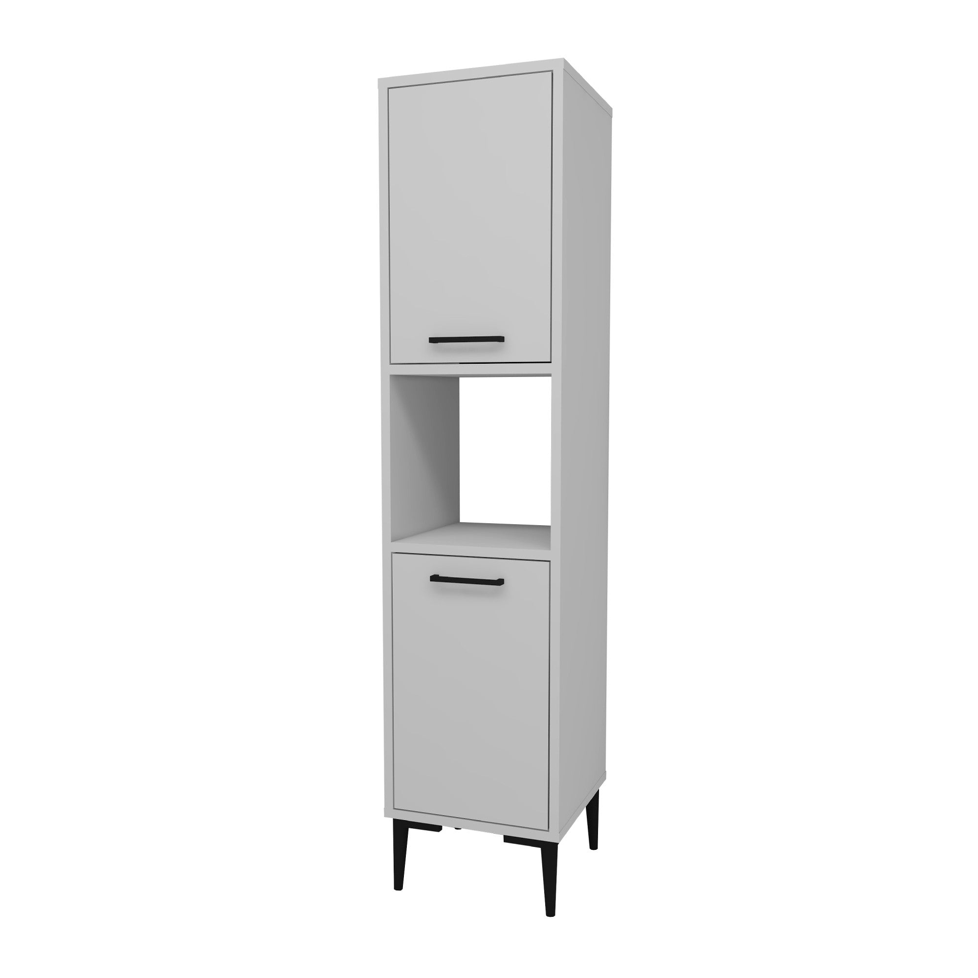 Armário multiusos – 35 cm x 153.6 cm x 35 cm – Branco – Painel de partículas revestido a melamina