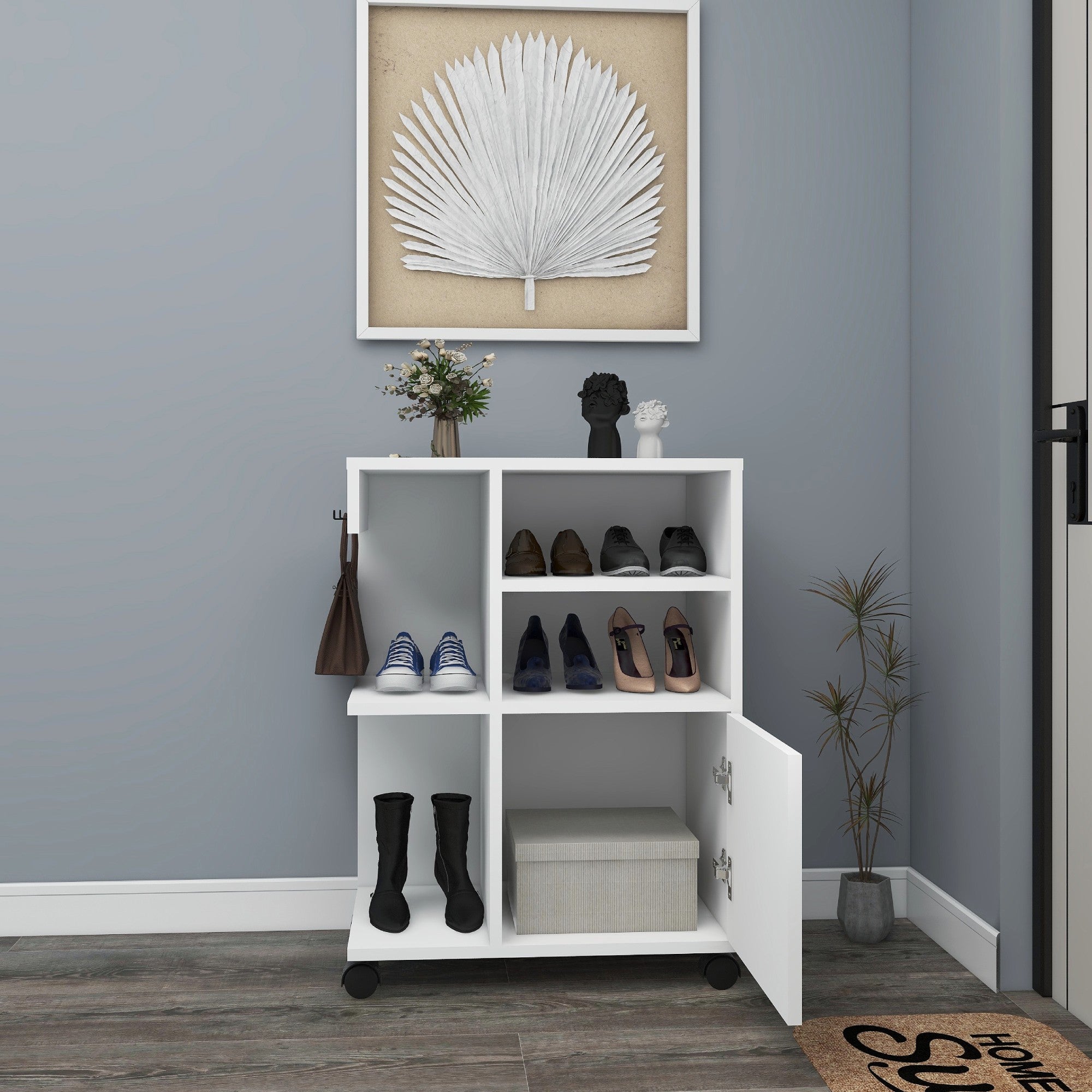 Armário multiusos – 80.9cm x 60cm x 35cm – Branco – Painel de partículas revestido a melamina