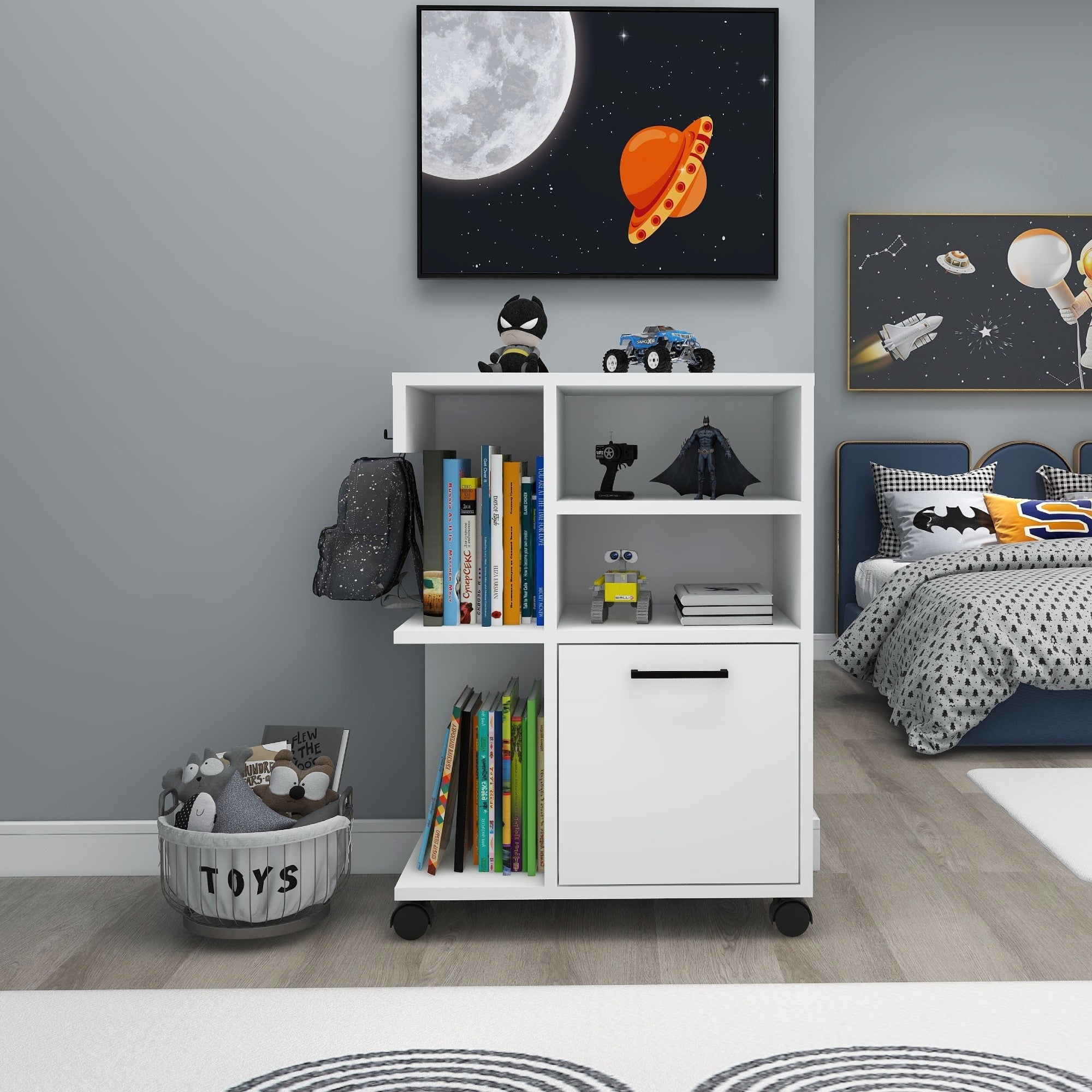 Armário multiusos – 80.9cm x 60cm x 35cm – Branco – Painel de partículas revestido a melamina