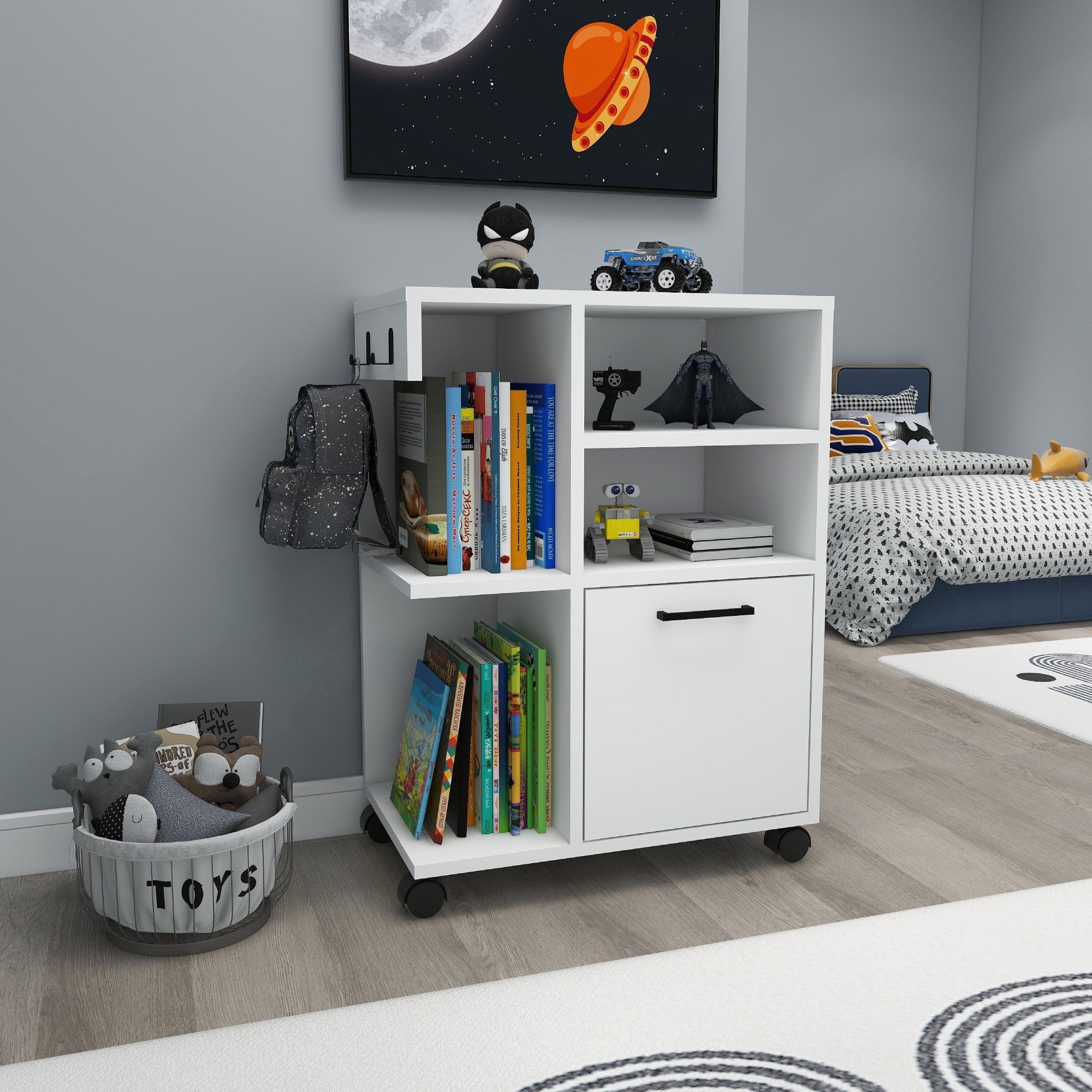 Armário multiusos – 80.9cm x 60cm x 35cm – Branco – Painel de partículas revestido a melamina