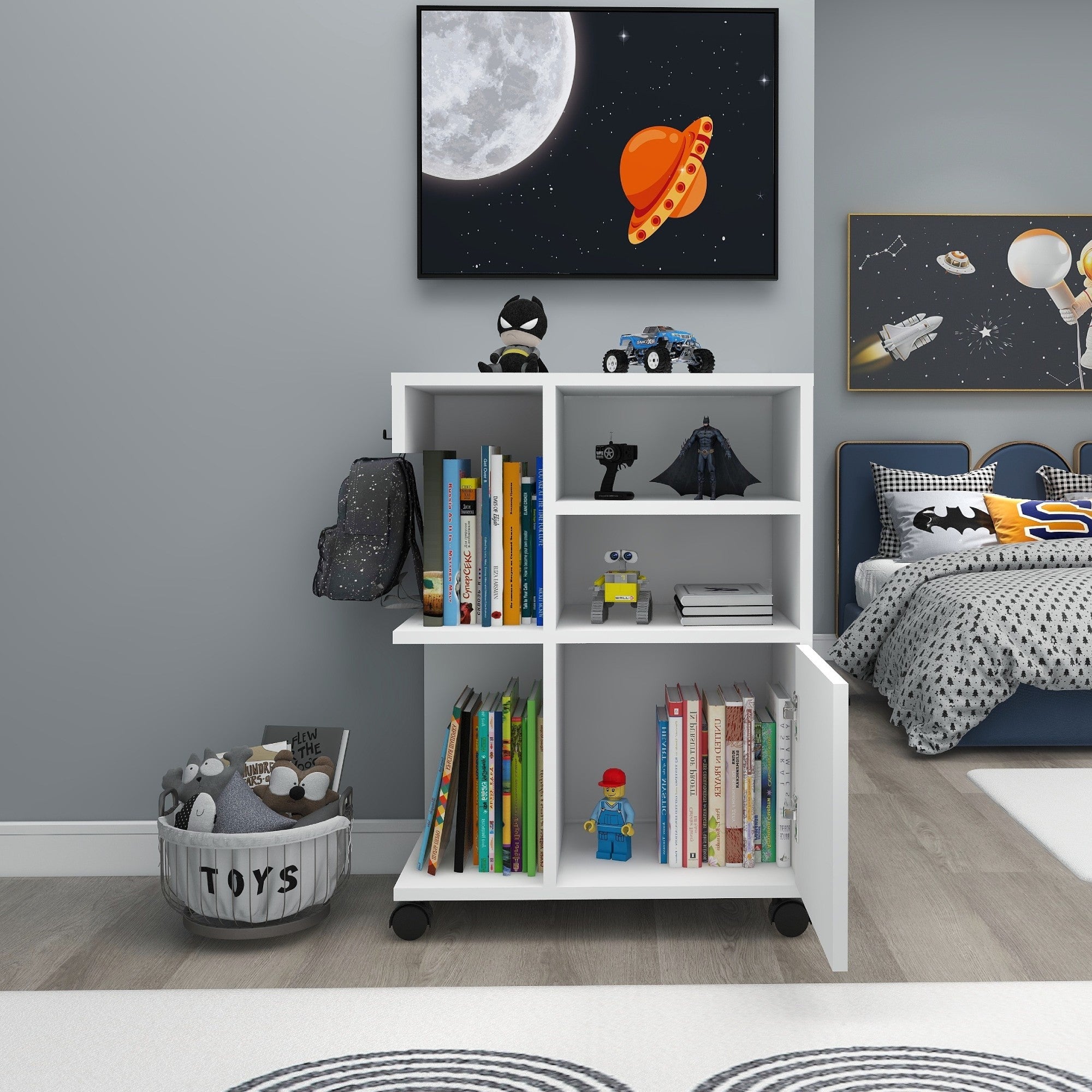 Armário multiusos – 80.9cm x 60cm x 35cm – Branco – Painel de partículas revestido a melamina