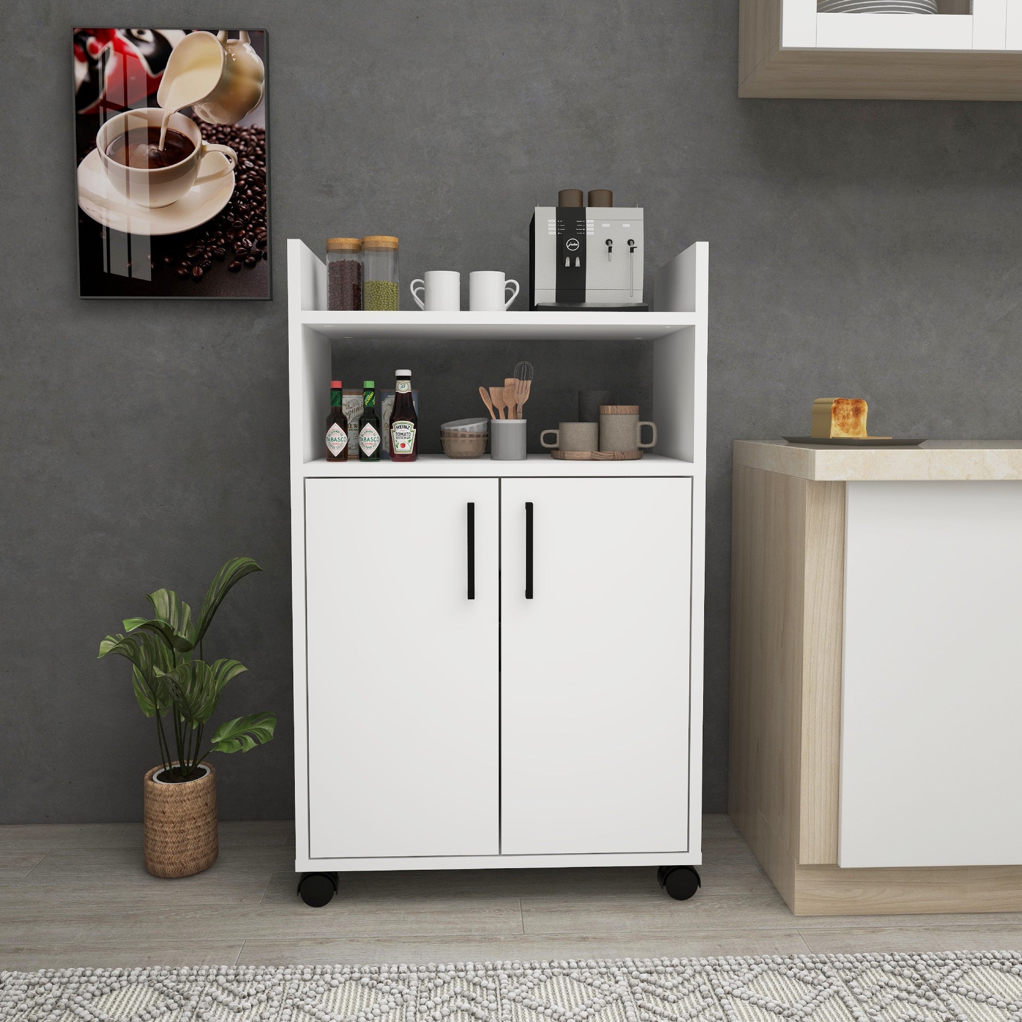 Armário multiuso – 60 cm x 97.3 cm x 35 cm – Branco – Painéis de partículas revestidos a melamina