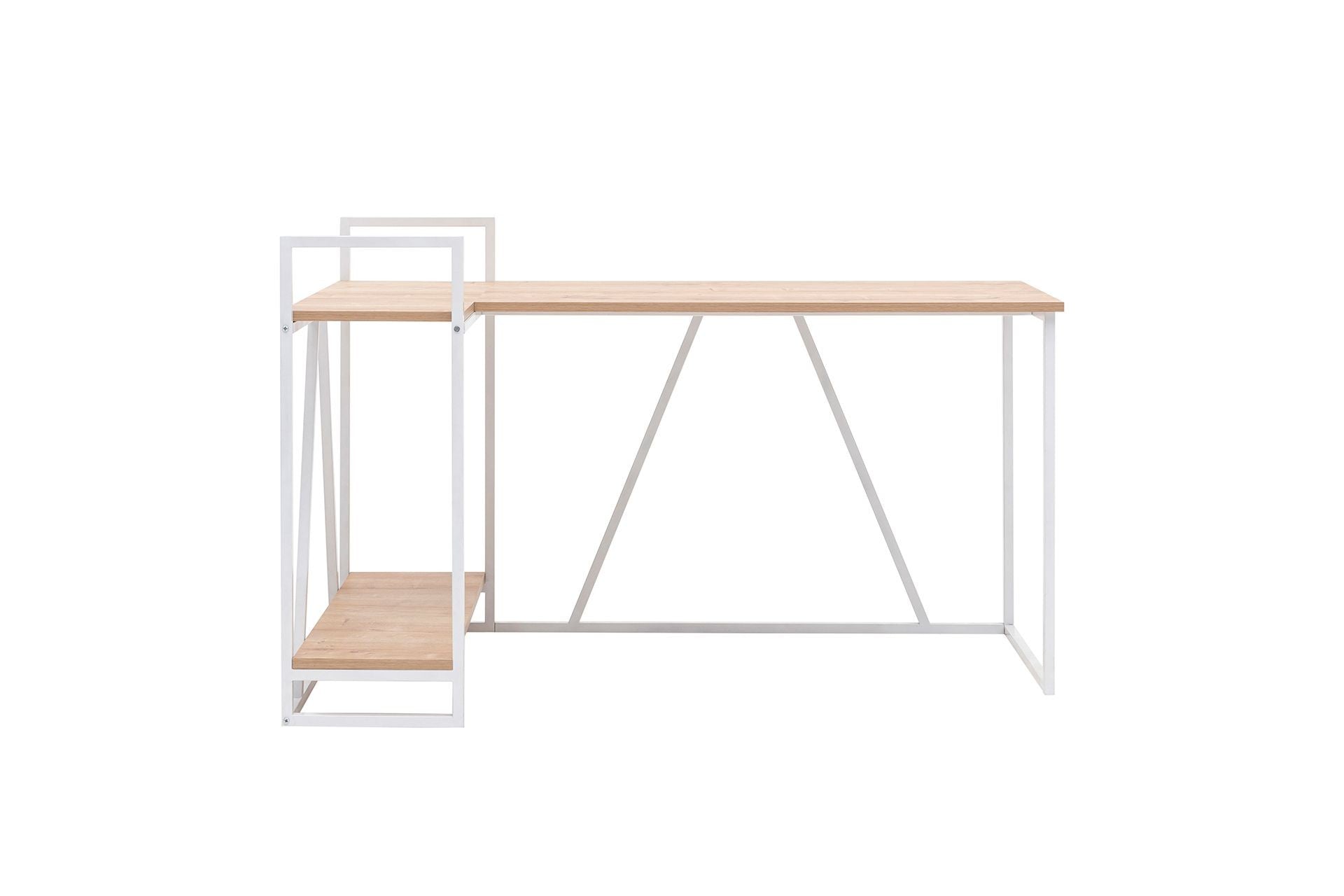 Secretária de Estudo – 140 cm x 90 cm x 85 cm – Branco e Safira – Painéis de partículas