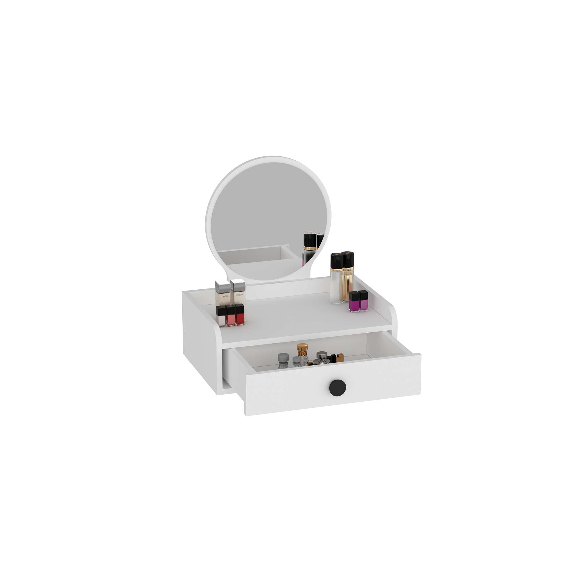Toucador de Aglomerado Revestido de Melamina – 60cm x 21,8cm x 40cm – Branco