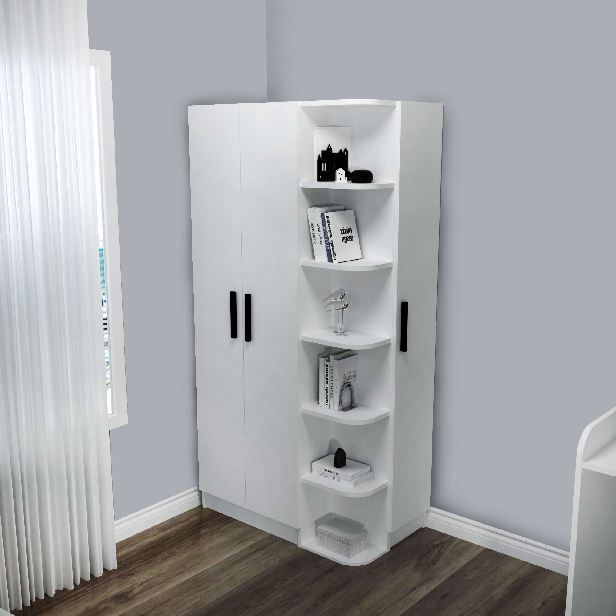 Guarda-roupa – 90 cm x 181,8 cm x 50 cm – Branco – MDF
