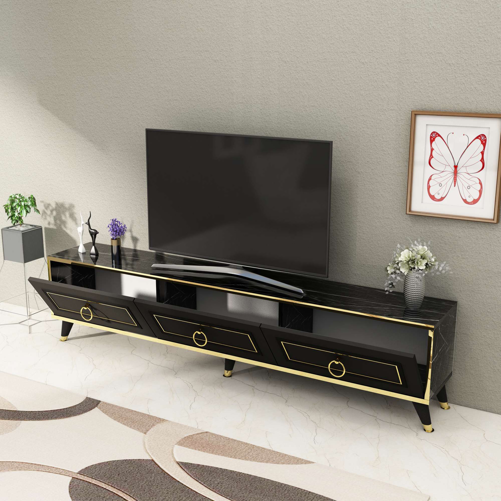 Móvel de TV-Sona-Preto
Dourado