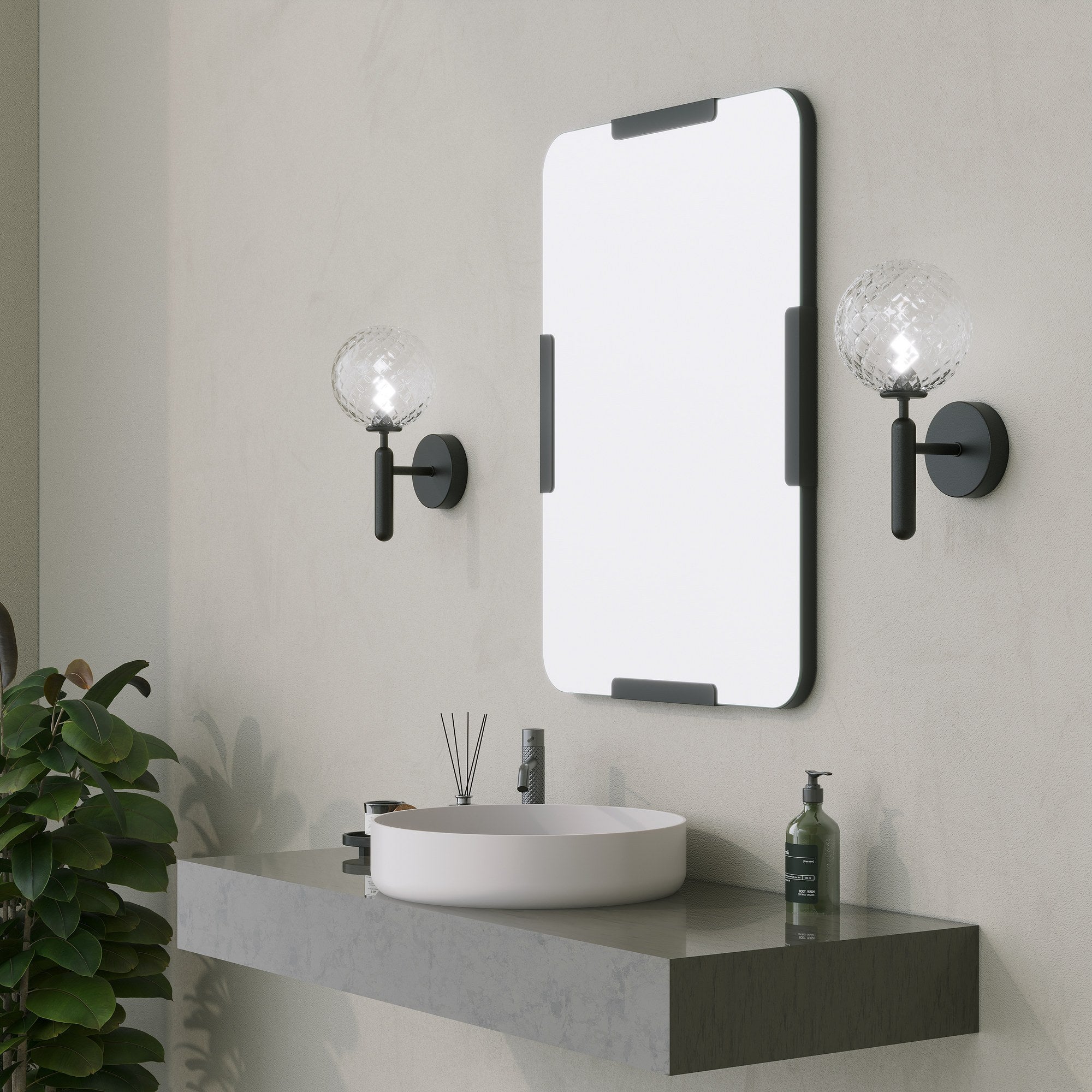Espelho decorativo preto elegante, 50 x 70 cm | 100% MDF, 18 mm de espessura | Perfeito para decoração moderna e interiores elegantes