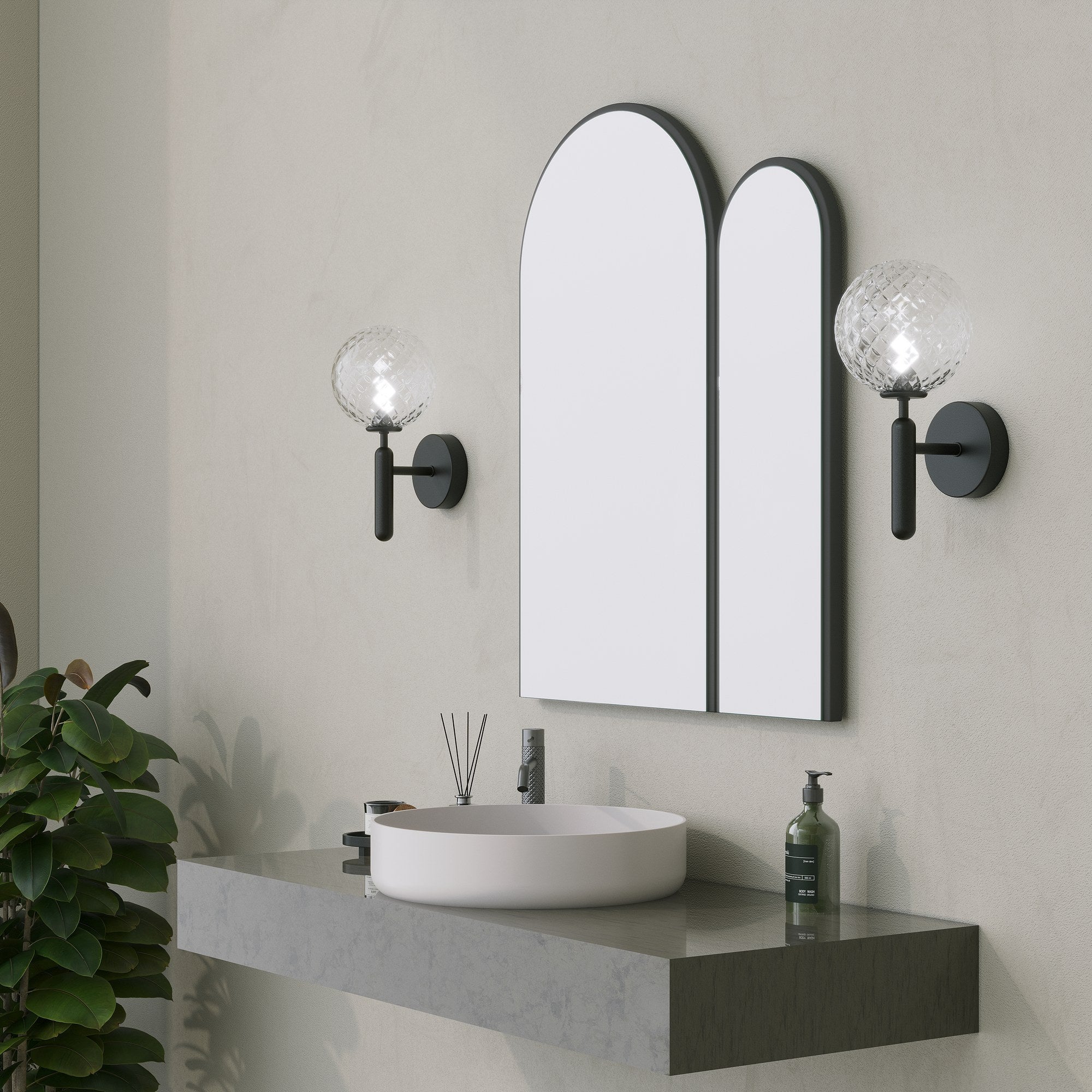 Espelho decorativo preto elegante, 73 x 60 cm | 100% MDF, 18 mm de espessura | Perfeito para decoração moderna e interiores elegantes