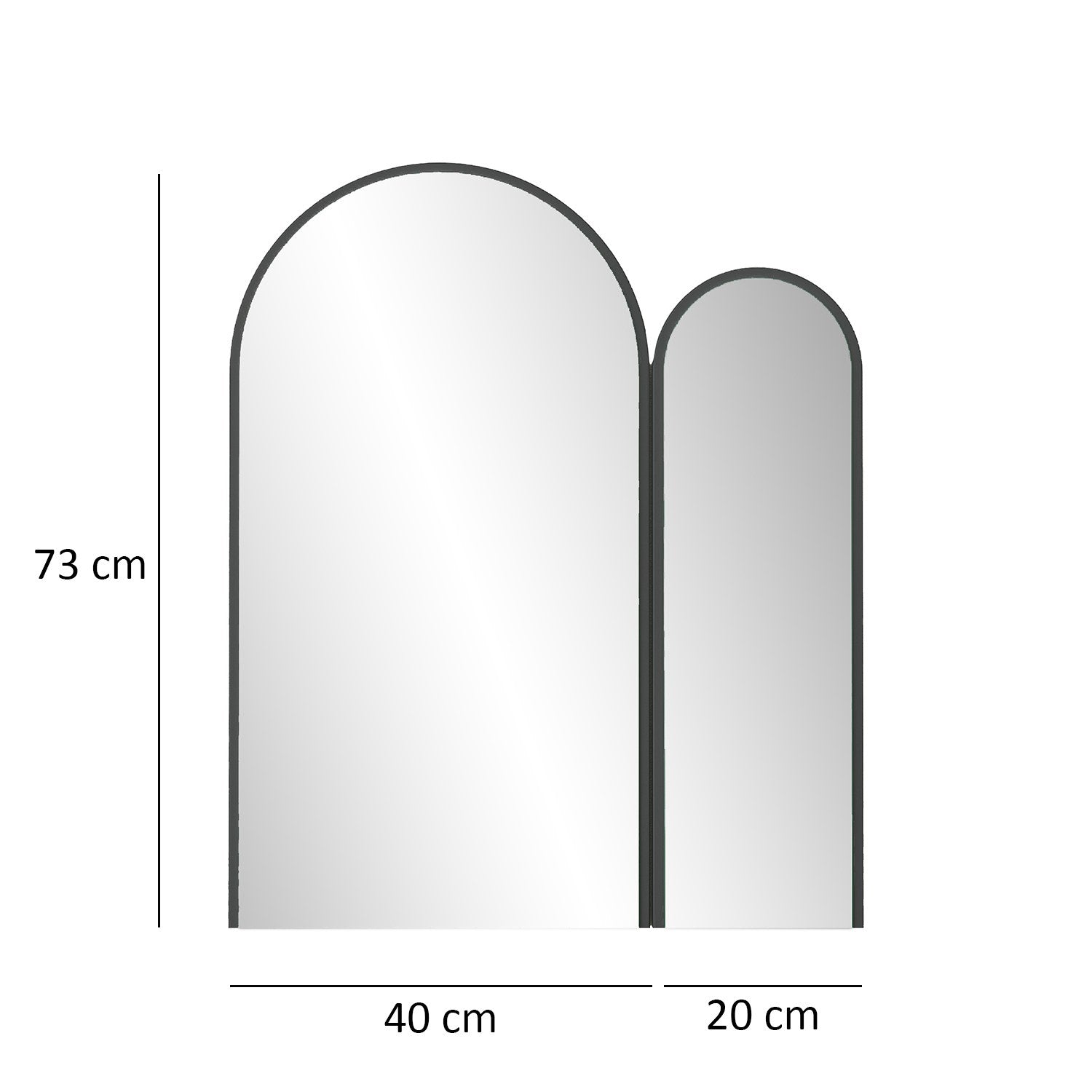 Espelho decorativo preto elegante, 73 x 60 cm | 100% MDF, 18 mm de espessura | Perfeito para decoração moderna e interiores elegantes