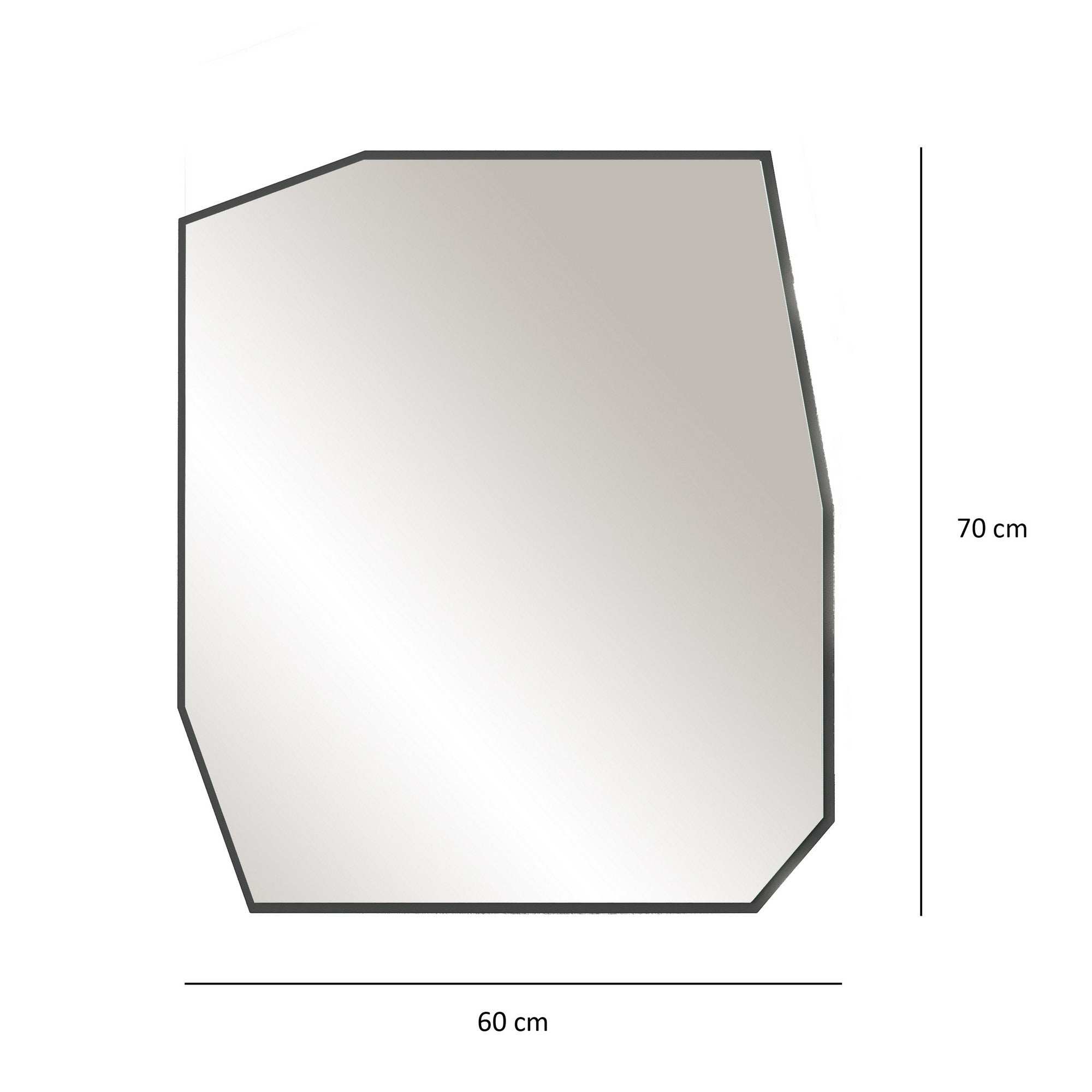 Espelho decorativo preto elegante, 70 x 60 x 2 cm | 100% MDF, 18 mm de espessura | Perfeito para decoração moderna e interiores elegantes