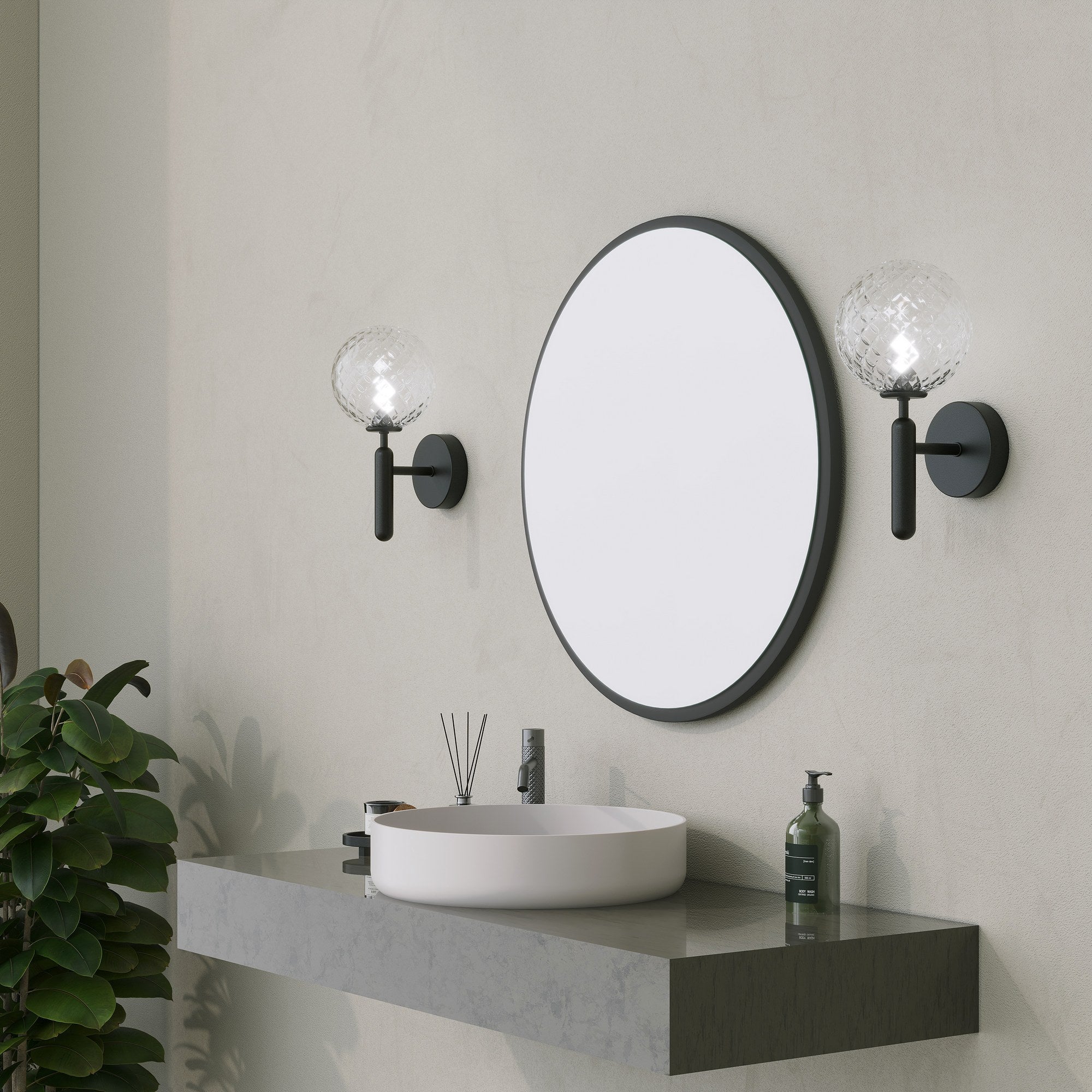 Espelho Decorativo Preto Elegante, 60 x 60 cm, 100% MDF, 18 mm de espessura, 57 cm de superfície reflexiva | Perfeito para decoração moderna e espaços elegantes