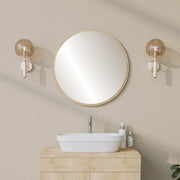 Espelho decorativo elegante, bege, 60 x 60 x 1,2 cm | 100% papelão, 18 mm de espessura | Perfeito para decoração de casa e interiores modernos, elegante e funcional