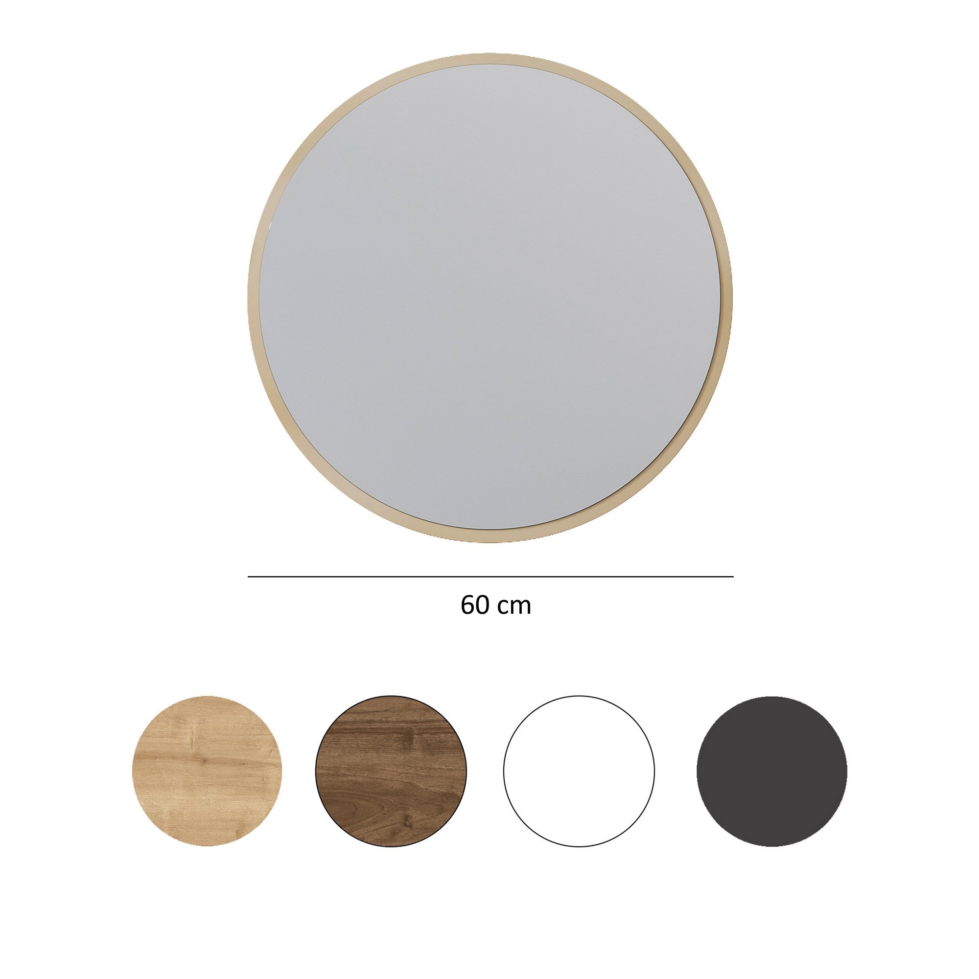Espelho decorativo elegante, bege, 60 x 60 x 1,2 cm | 100% papelão, 18 mm de espessura | Perfeito para decoração de casa e interiores modernos, elegante e funcional