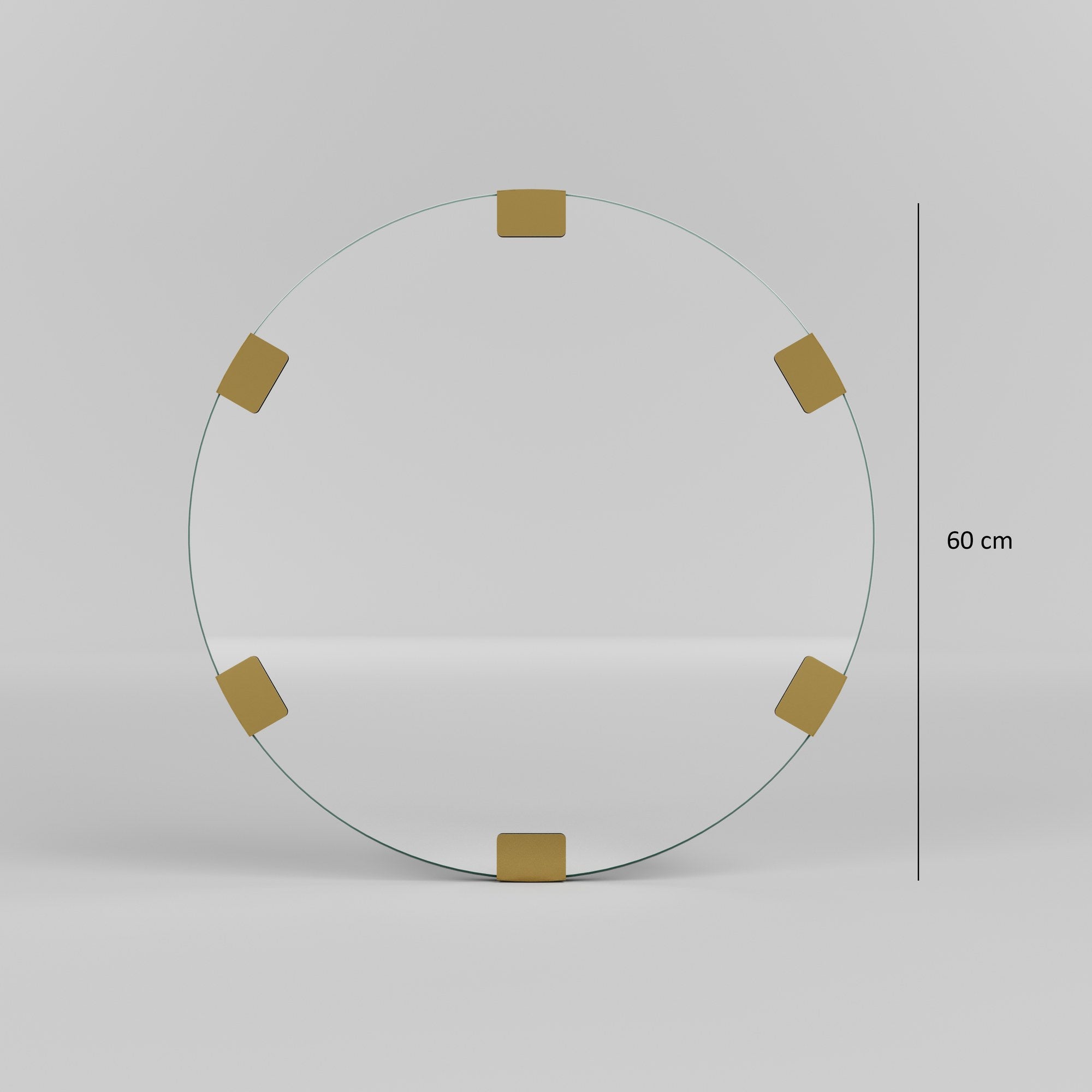 Espelho decorativo elegante, 60 cm de diâmetro, acabamento dourado | 100% papelão, 18 mm de espessura | Perfeito para decoração de casa e interiores elegantes