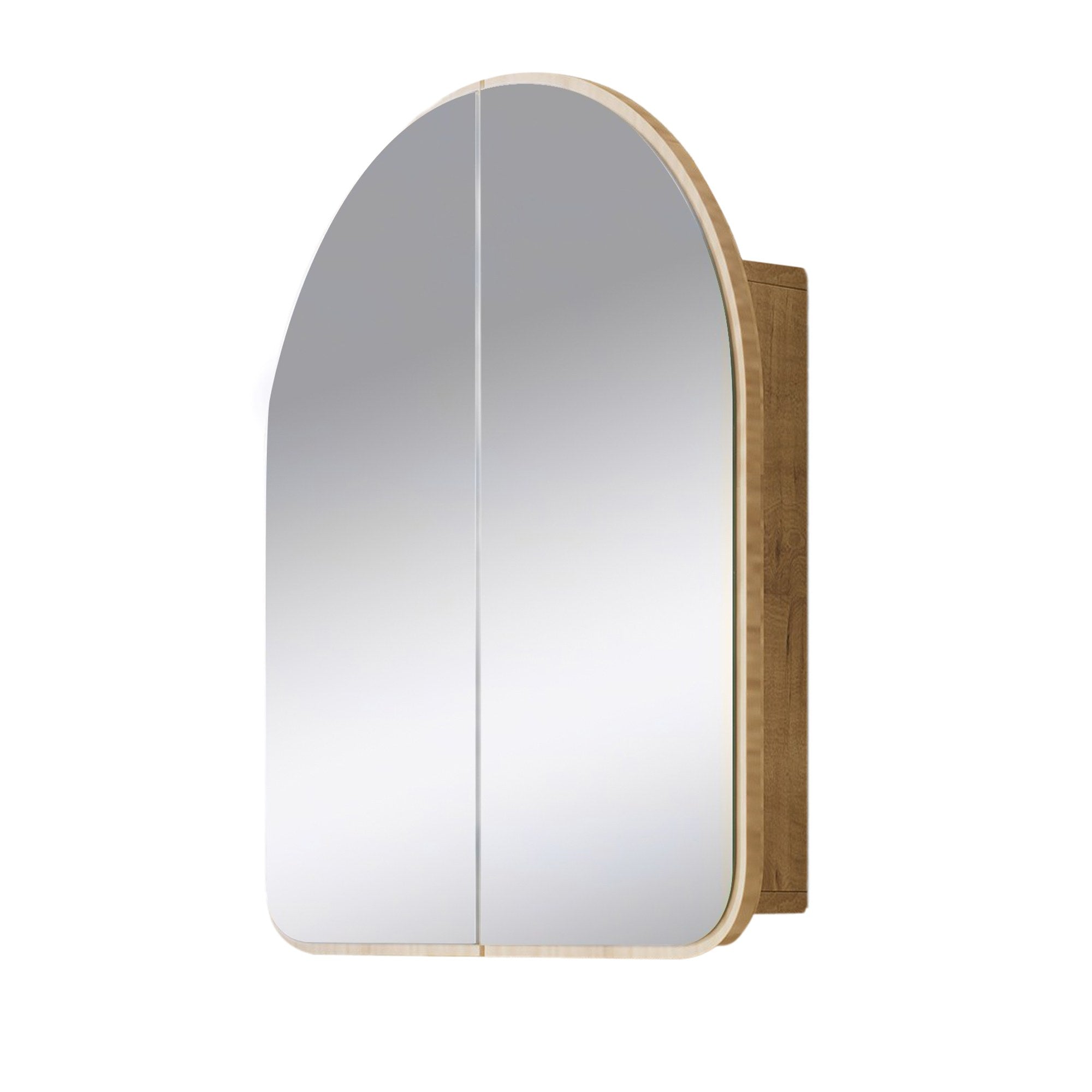 Armário de banheiro elegante bege com espelho, 100% fibra de madeira, 18 mm de espessura, 50 x 12 x 45 cm | Solução de armazenamento elegante para espaços modernos