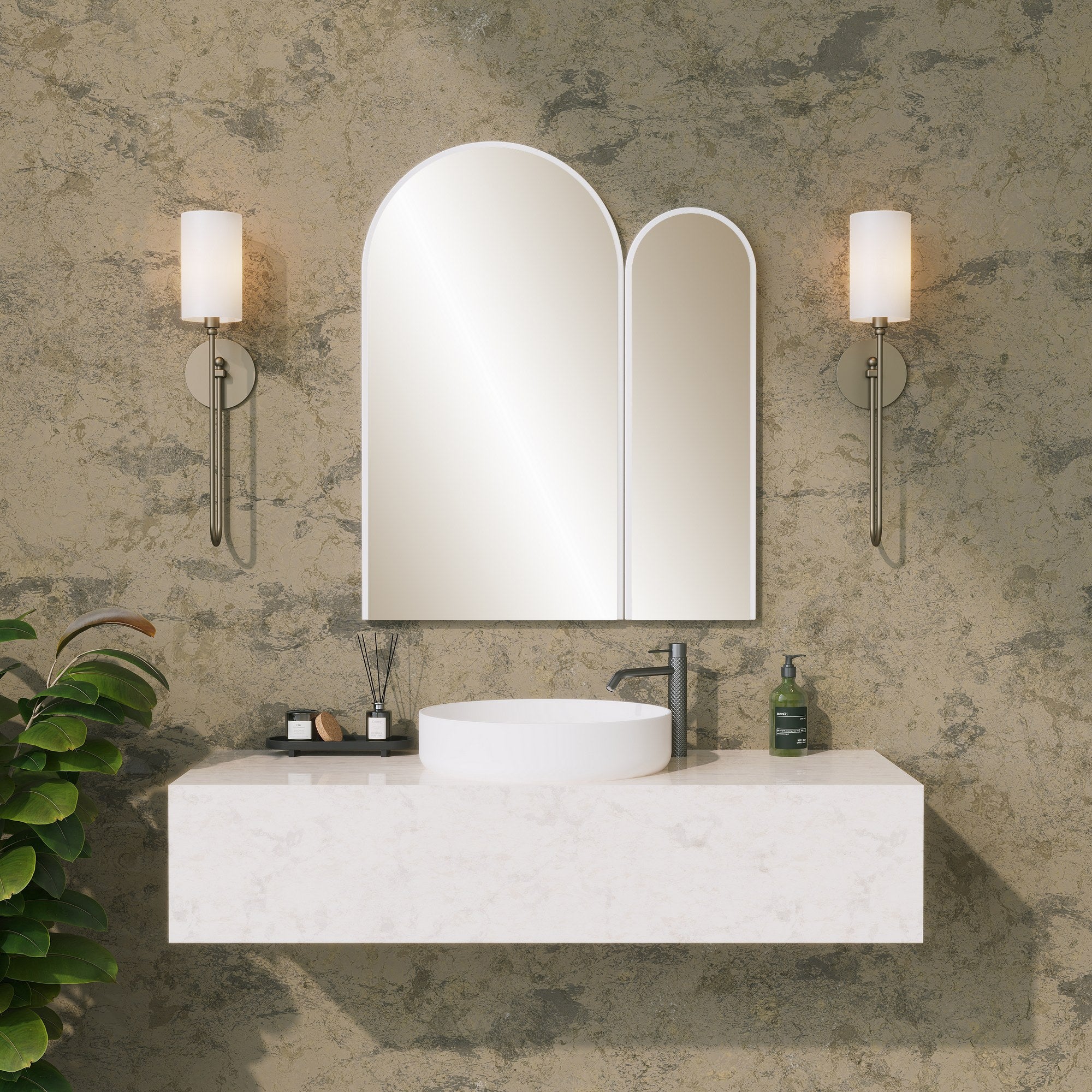 Espelho decorativo elegante, MDF branco, 60 x 2 x 73 cm | 100% MDF, 18 mm de espessura | Perfeito para decoração moderna e espaços elegantes
