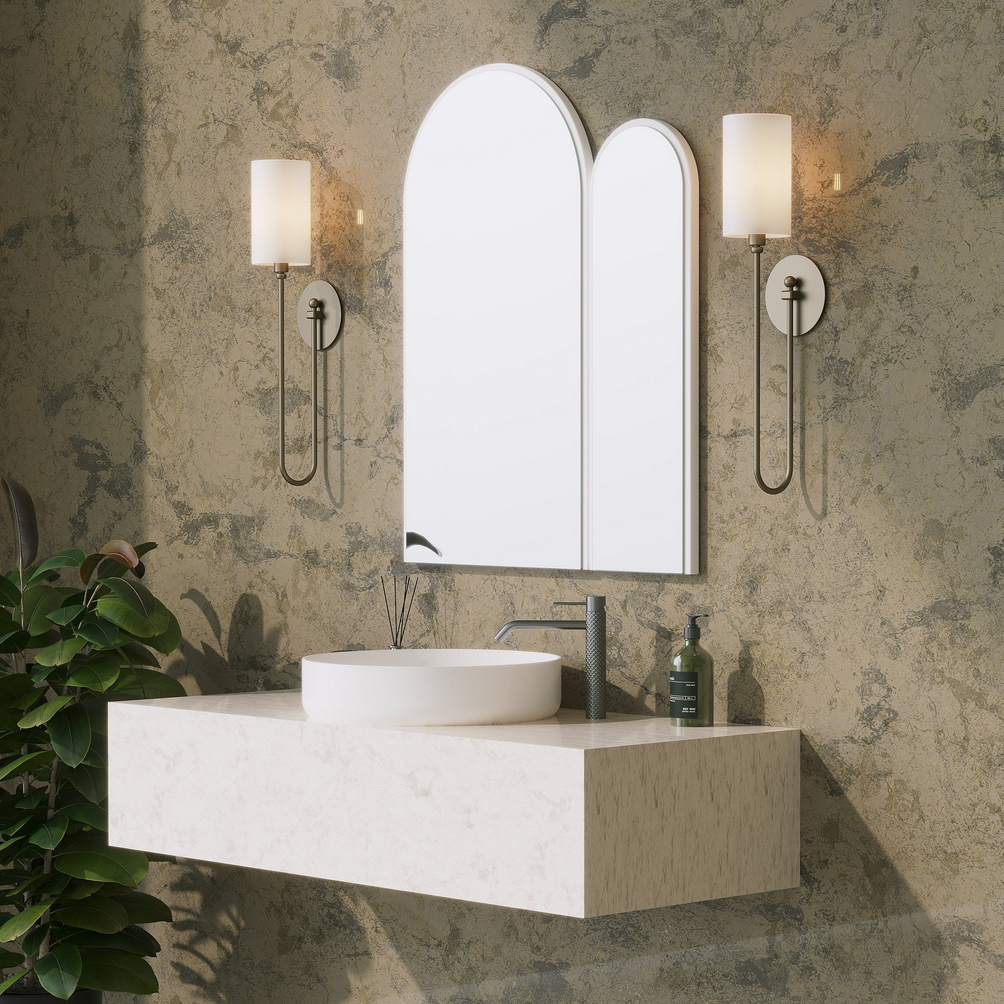 Espelho decorativo elegante, MDF branco, 60 x 2 x 73 cm | 100% MDF, 18 mm de espessura | Perfeito para decoração moderna e espaços elegantes
