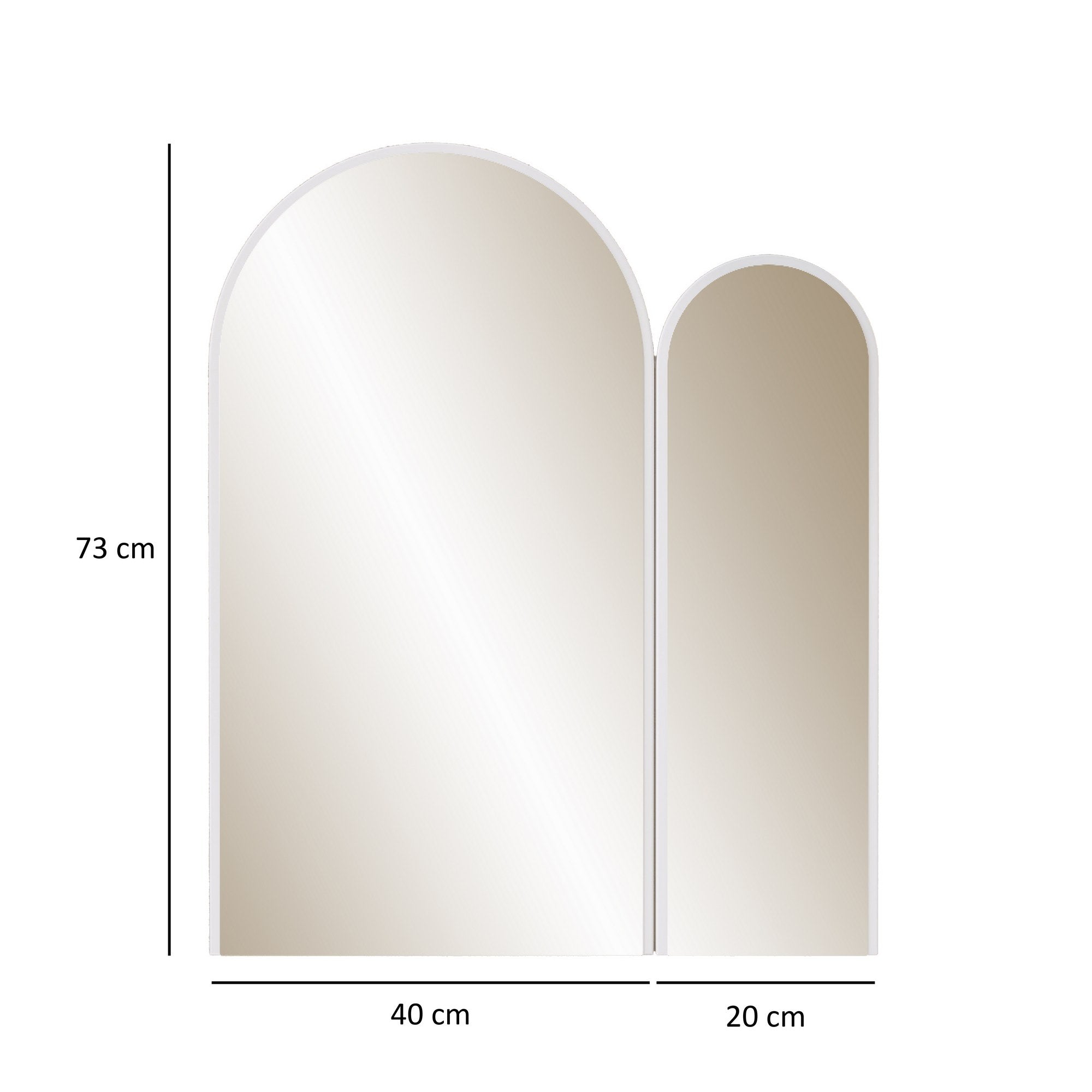 Espelho decorativo elegante, MDF branco, 60 x 2 x 73 cm | 100% MDF, 18 mm de espessura | Perfeito para decoração moderna e espaços elegantes