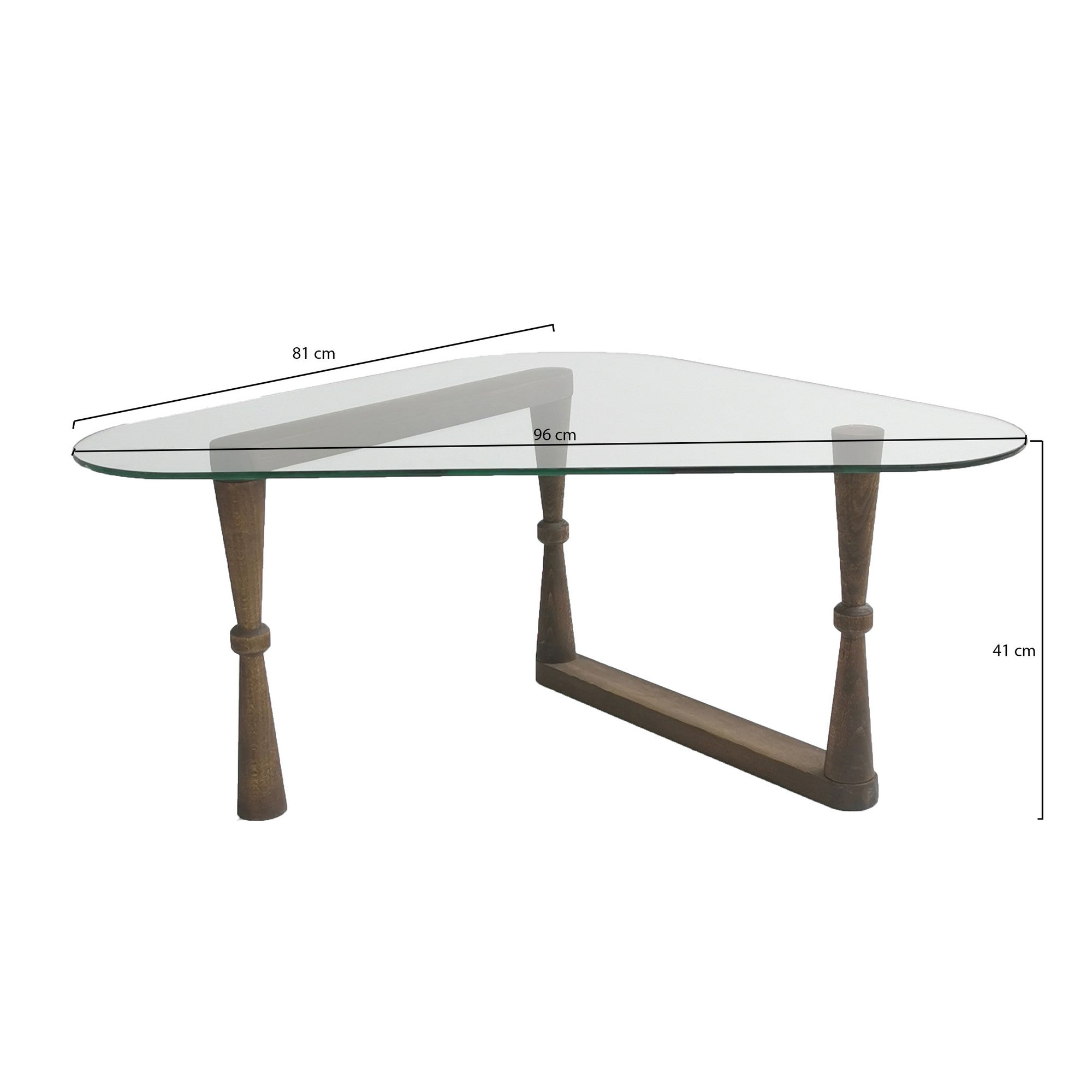 Mesa de Centro Elegante, Acabamento em Nogueira, 96 x 81 x 41 cm | 100% Madeira de Faia e Vidro Temperado | Design Rústico Moderno para Salas de Estar e Salas de Jantar