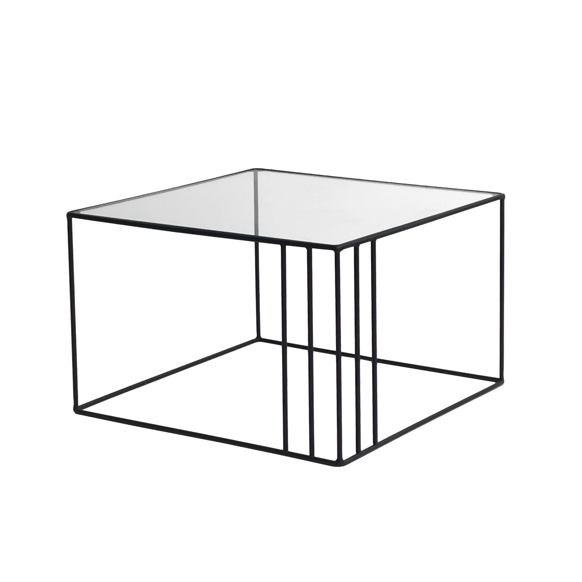 Mesa de Centro Preta Moderna, 55 x 36 x 55 cm | Tampo 100% Vidro Temperado, 4 mm | Estrutura de Metal Resistente com Revestimento Eletrostático a Pó | Montado e Elegante