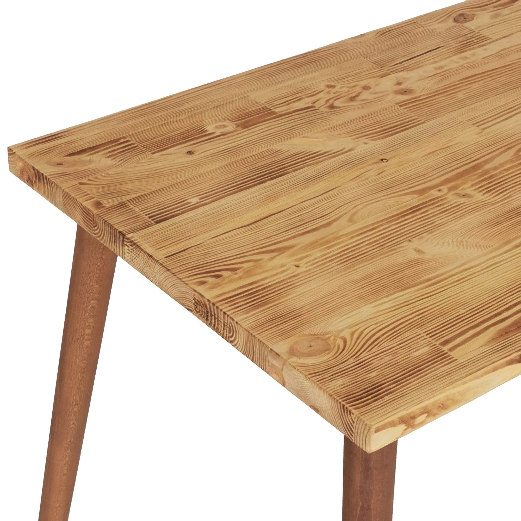 Secretária de Estudo/Escritório Moderna, 100% Madeira Maciça de Pinho, Cor Carvalho, 110 x 73 x 60 cm | Pés de Madeira de Faia Ecológica | Design Rústico Escandinavo, Montagem Necessária