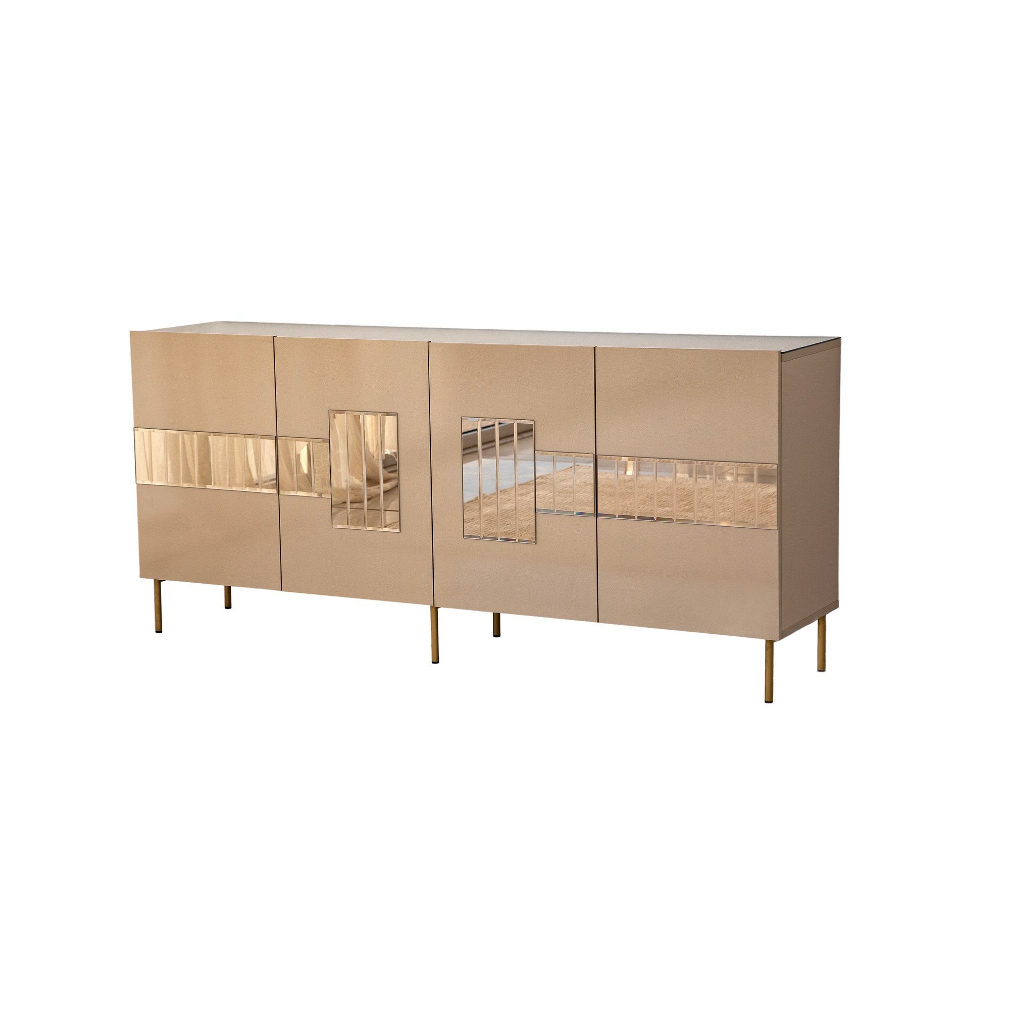 Aparador Elegante, Bronze e Dourado, 180 x 80 x 40 cm | 100% MDF, 18 mm de Espessura | Solução de Armazenamento Elegante para Espaços de Vida Modernos