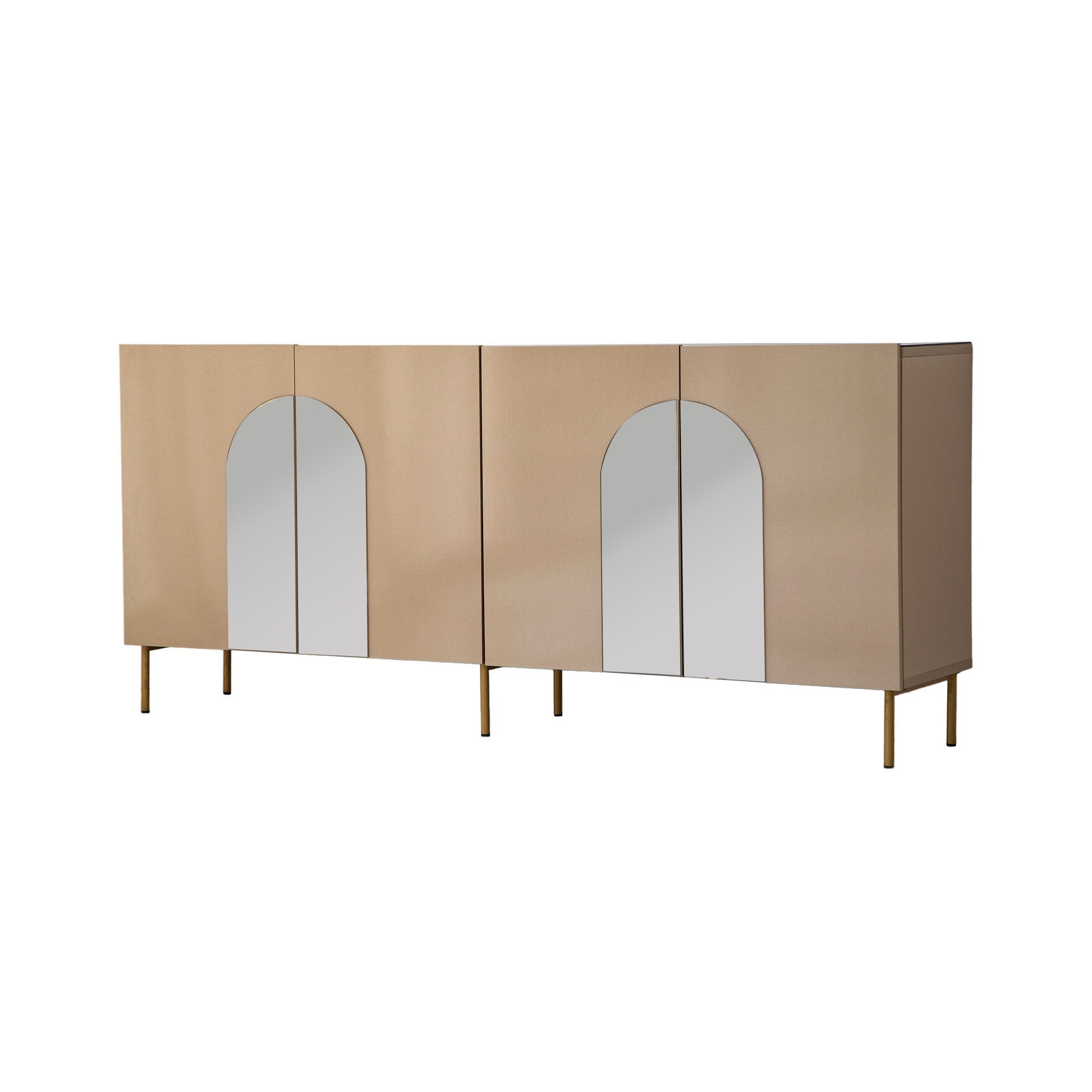 Aparador Elegante, Bronze e Dourado, 180 x 80 x 40 cm | 100% MDF, 18 mm de Espessura | Solução de Armazenamento Elegante para Espaços de Vida Modernos