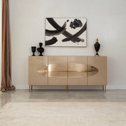 Aparador Elegante, Bronze e Dourado, 180 x 80 x 40 cm | 100% MDF, 18 mm de Espessura | Solução de Armazenamento Elegante para Espaços de Vida Modernos