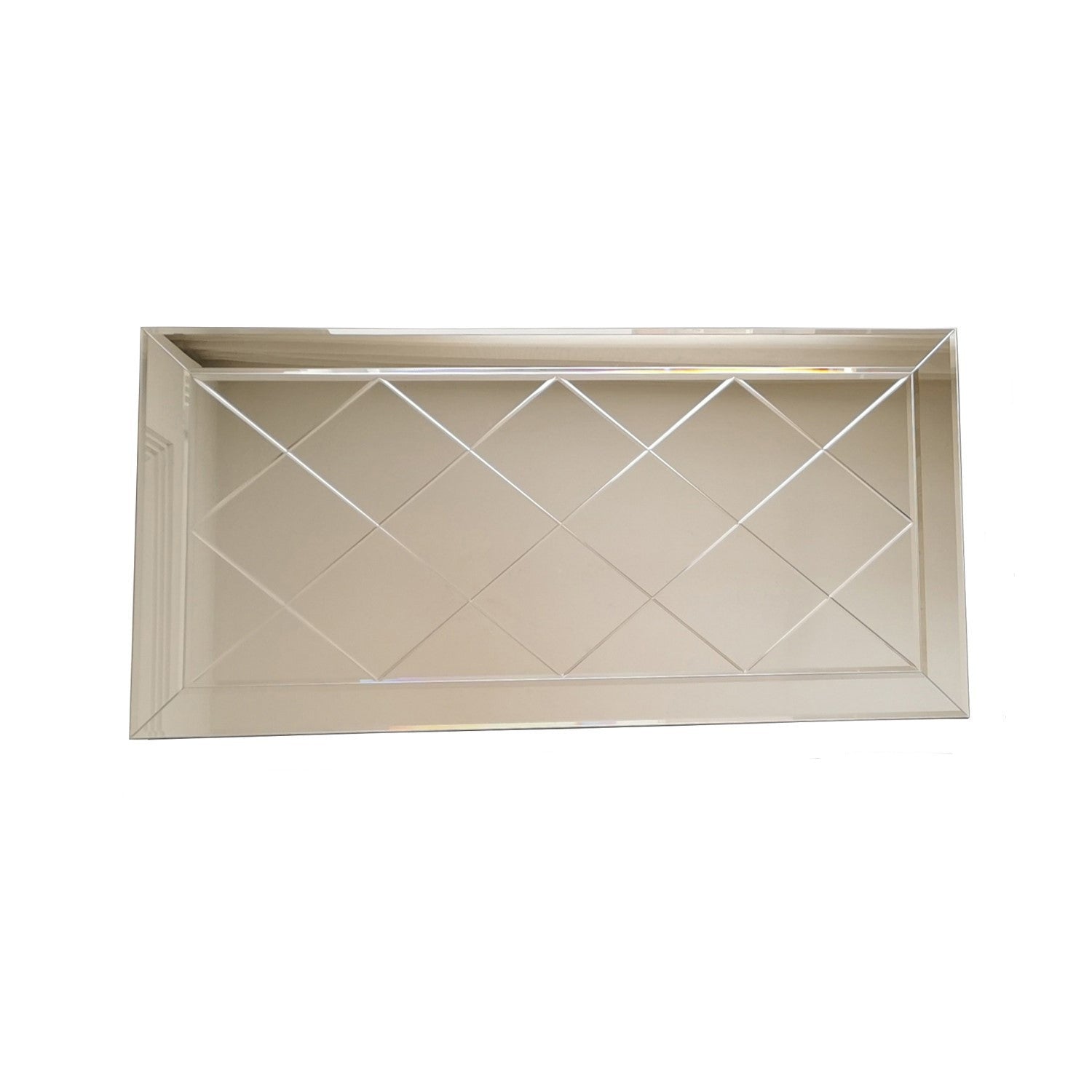 Espelho de parede prateado elegante, 130 x 65 x 2,2 cm | 100% MDF, montado, ajustável horizontal e verticalmente | Perfeito para hotéis e decoração moderna