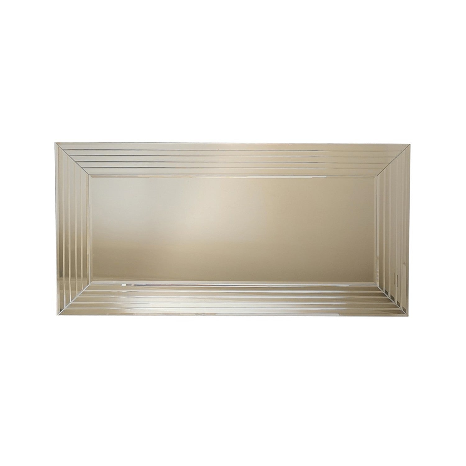 Espelho de Parede Moderno Prateado, 130 x 65 cm, 100% MDF | Ajustável Horizontal e Verticalmente | Montado, Perfeito para Hotéis e Espaços Contemporâneos