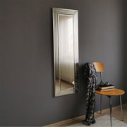 Espelho de Parede Moderno Prateado, 40 x 120 cm | 100% MDF, Montado, Ajustável Horizontal e Verticalmente | Perfeito para Hotéis e Espaços Contemporâneos