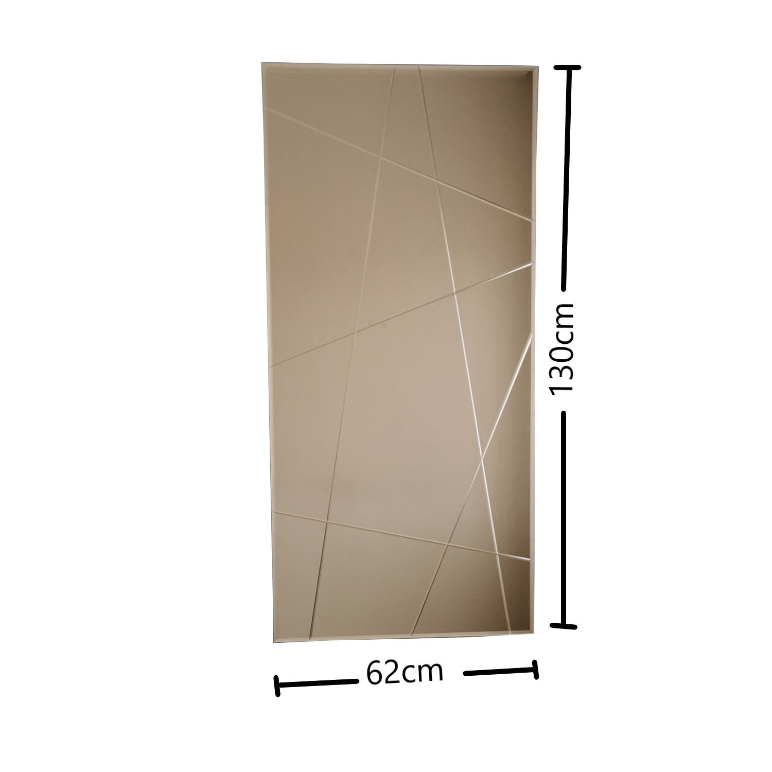 Espelho de parede prateado elegante, 62 x 130 cm | 100% MDF, montado, ajustável horizontal e verticalmente | Perfeito para decoração moderna de hotéis e residências