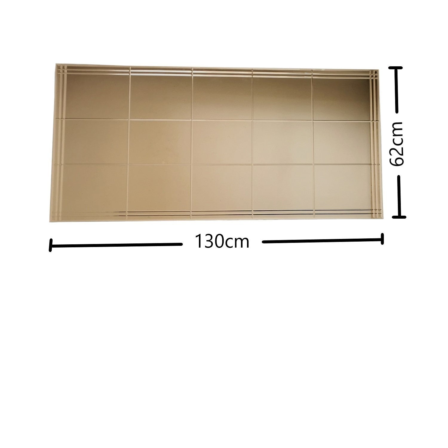 Espelho de parede elegante em bronze, 130 cm x 62 cm | 100% MDF, montado, ajustável horizontal e verticalmente | Perfeito para decoração moderna de hotéis e residências