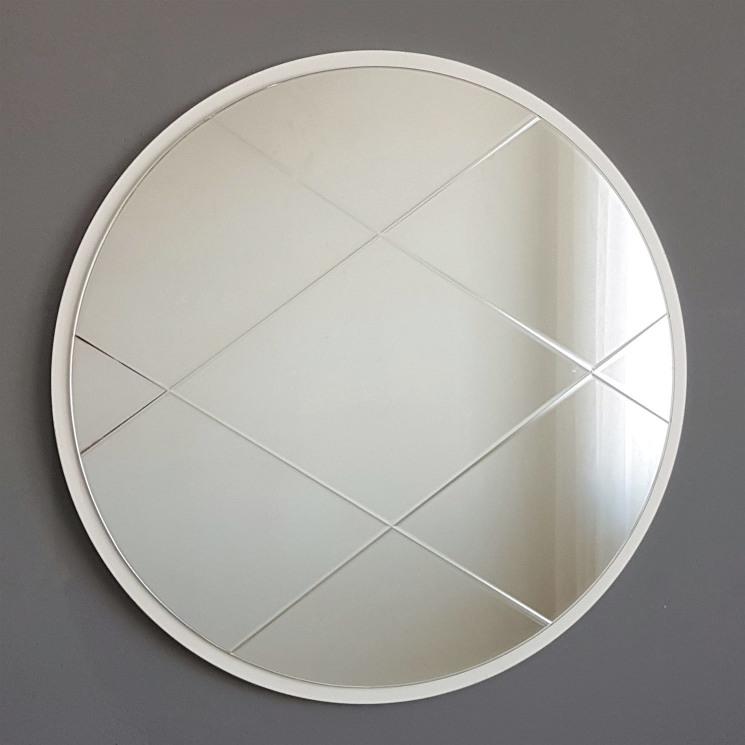Espelho de parede prateado elegante, 60 x 60 cm | 100% MDF, montado | Perfeito para decoração moderna de hotéis e residências, design elegante em cores sólidas