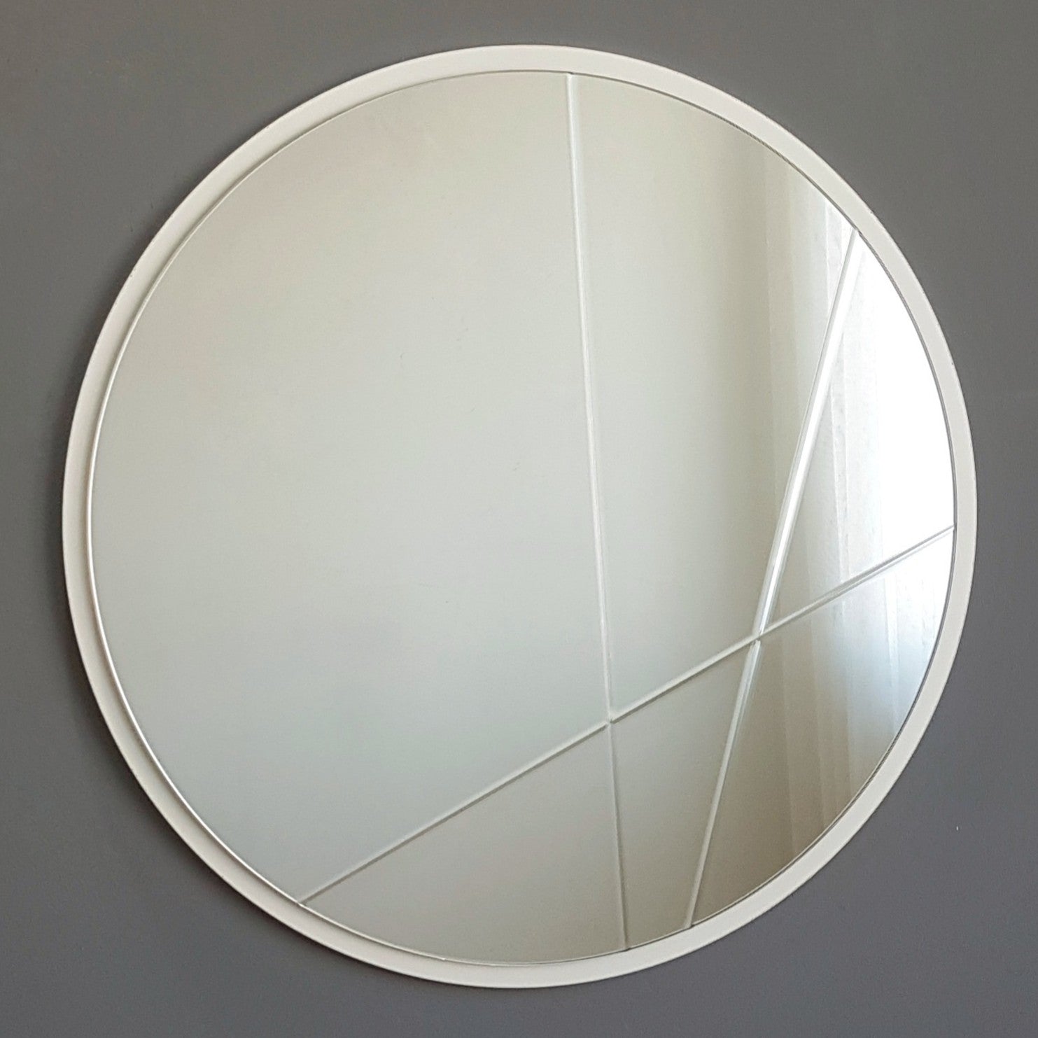 Espelho de parede prateado elegante, 60 x 60 cm | 100% MDF, montado | Perfeito para decoração moderna de hotéis e residências, design elegante em cores sólidas