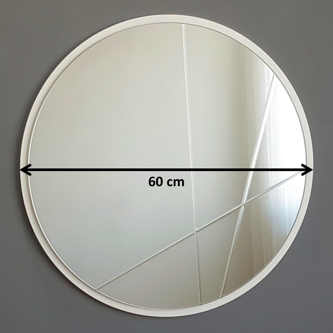 Espelho de parede prateado elegante, 60 x 60 cm | 100% MDF, montado | Perfeito para decoração moderna de hotéis e residências, design elegante em cores sólidas