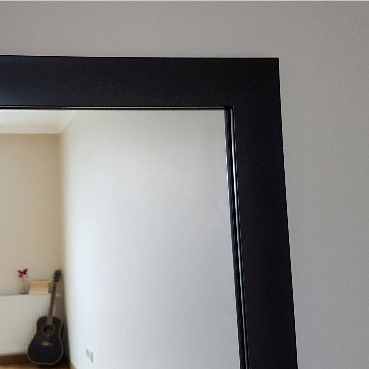 Espelho de parede preto elegante, 40 x 105 cm | Estrutura 100% laminada, ajustável horizontal e verticalmente | Perfeito para decoração moderna de hotéis e residências