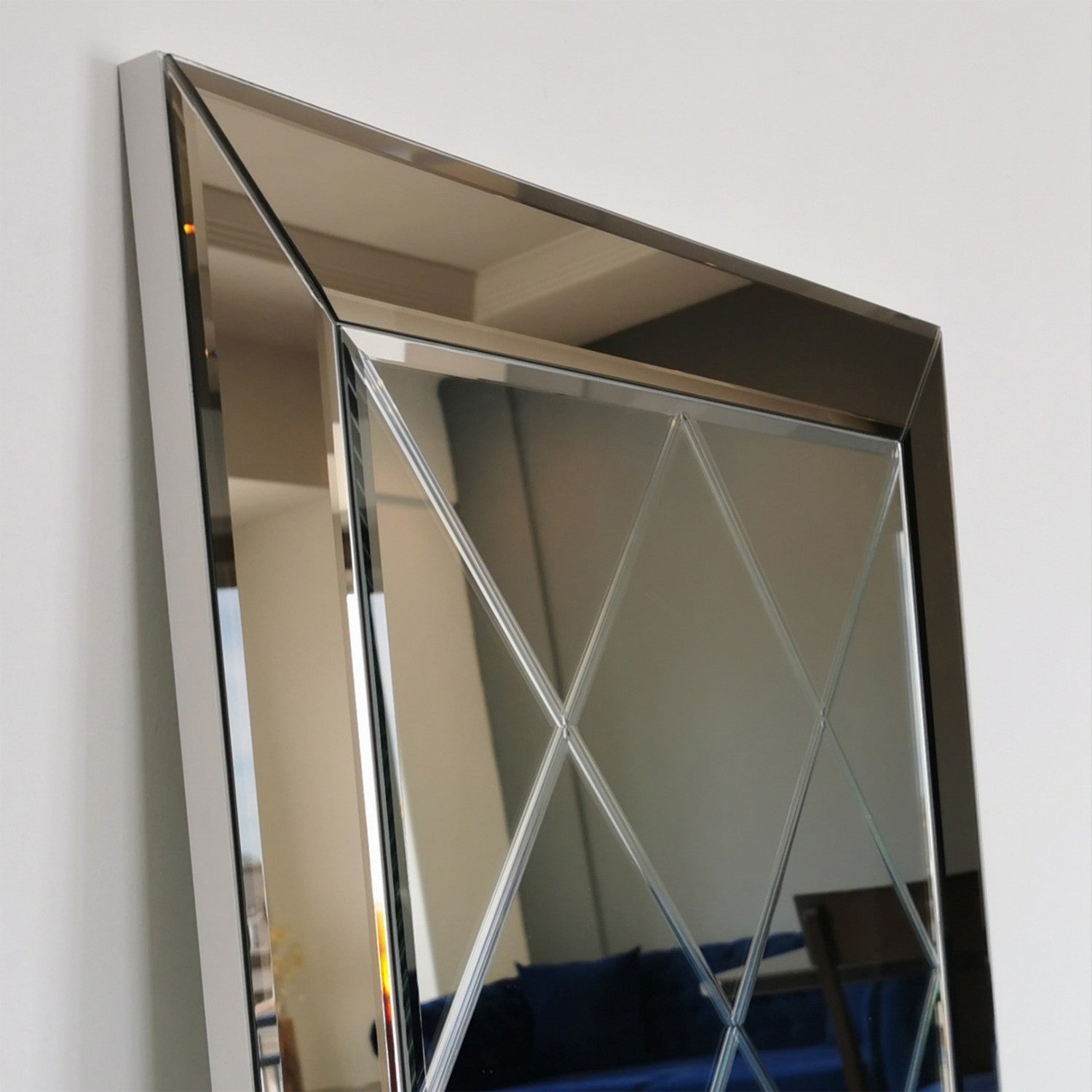 Espelho elegante de parede, 65 x 130 cm, cor bronze | 100% MDF, montado, perfeito para decoração de hotéis e moderna | Design elegante e funcional